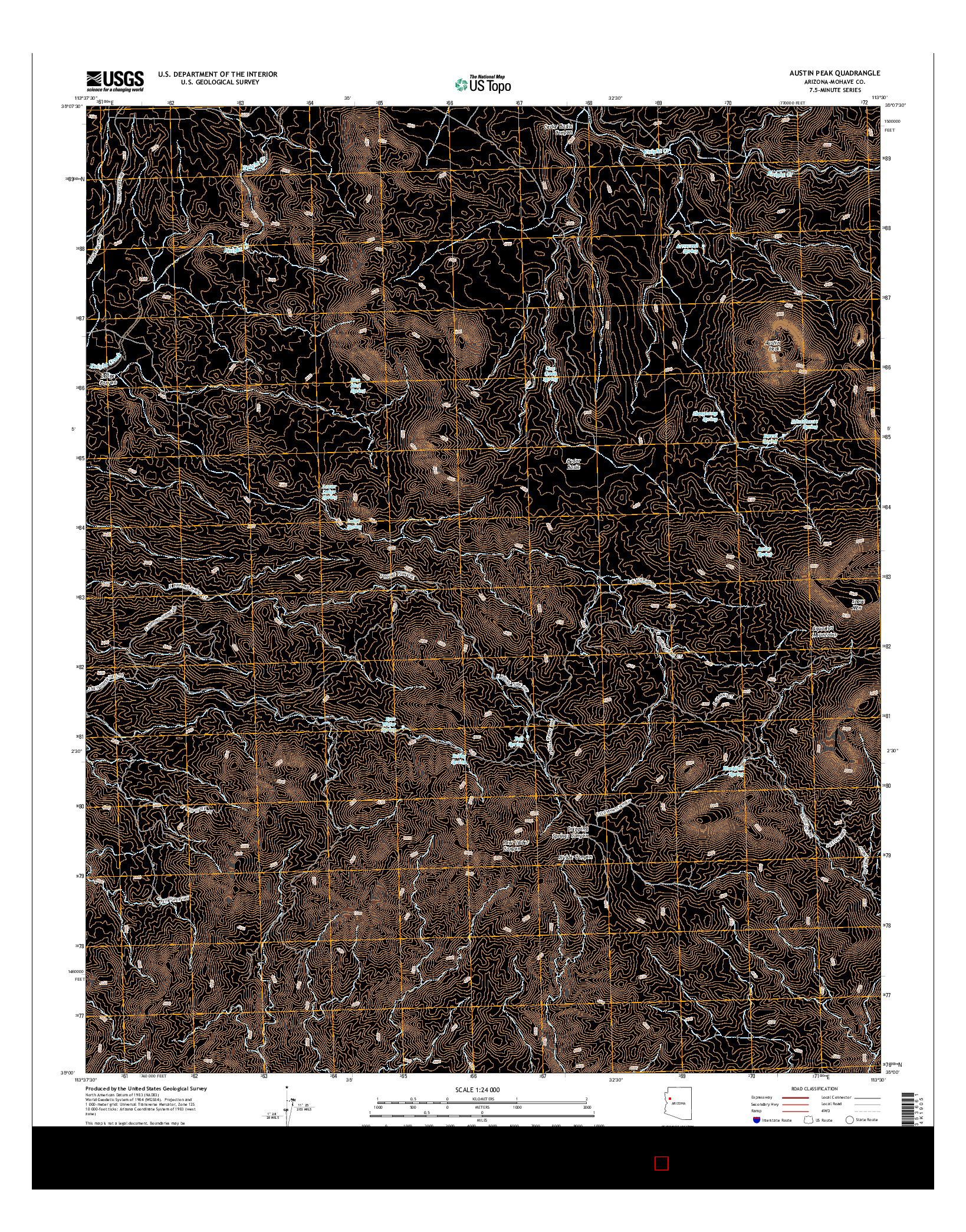 USGS US TOPO 7.5-MINUTE MAP FOR AUSTIN PEAK, AZ 2014