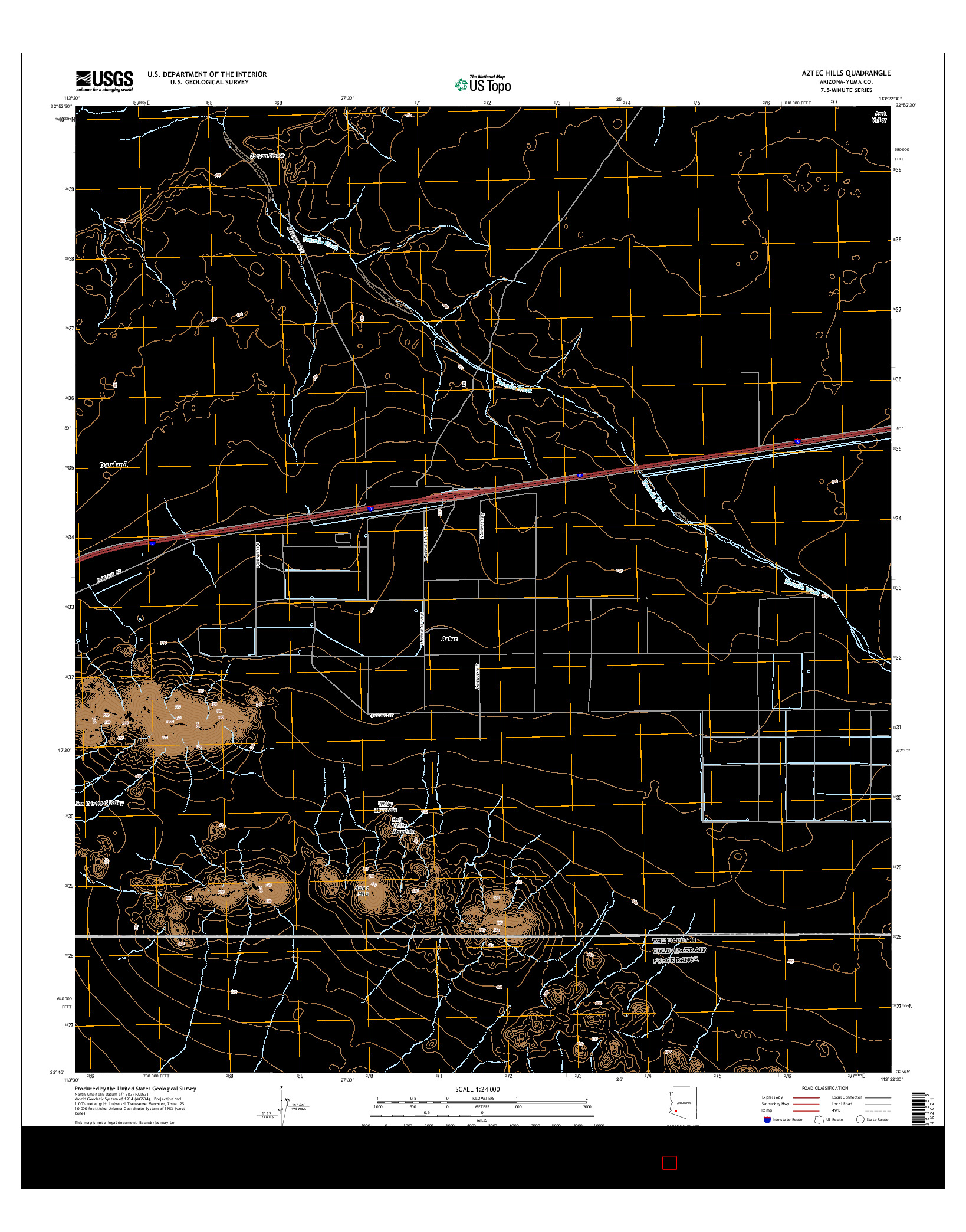 USGS US TOPO 7.5-MINUTE MAP FOR AZTEC HILLS, AZ 2014