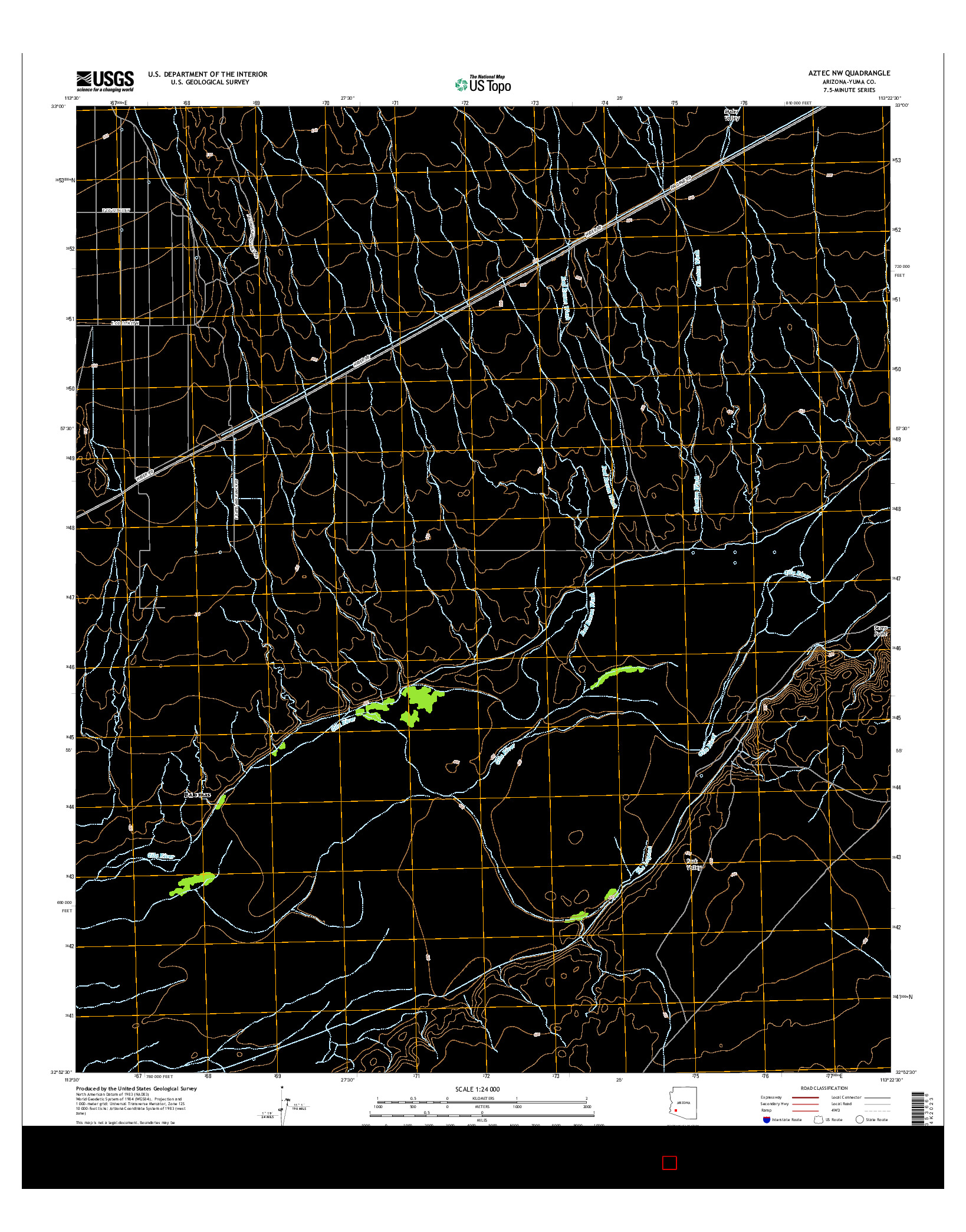 USGS US TOPO 7.5-MINUTE MAP FOR AZTEC NW, AZ 2014