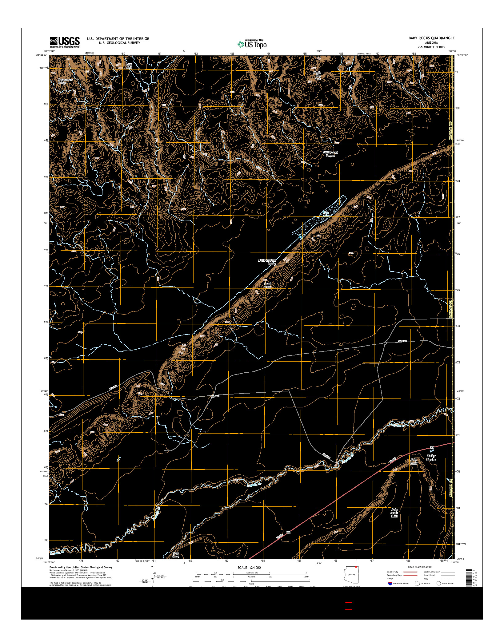 USGS US TOPO 7.5-MINUTE MAP FOR BABY ROCKS, AZ 2014