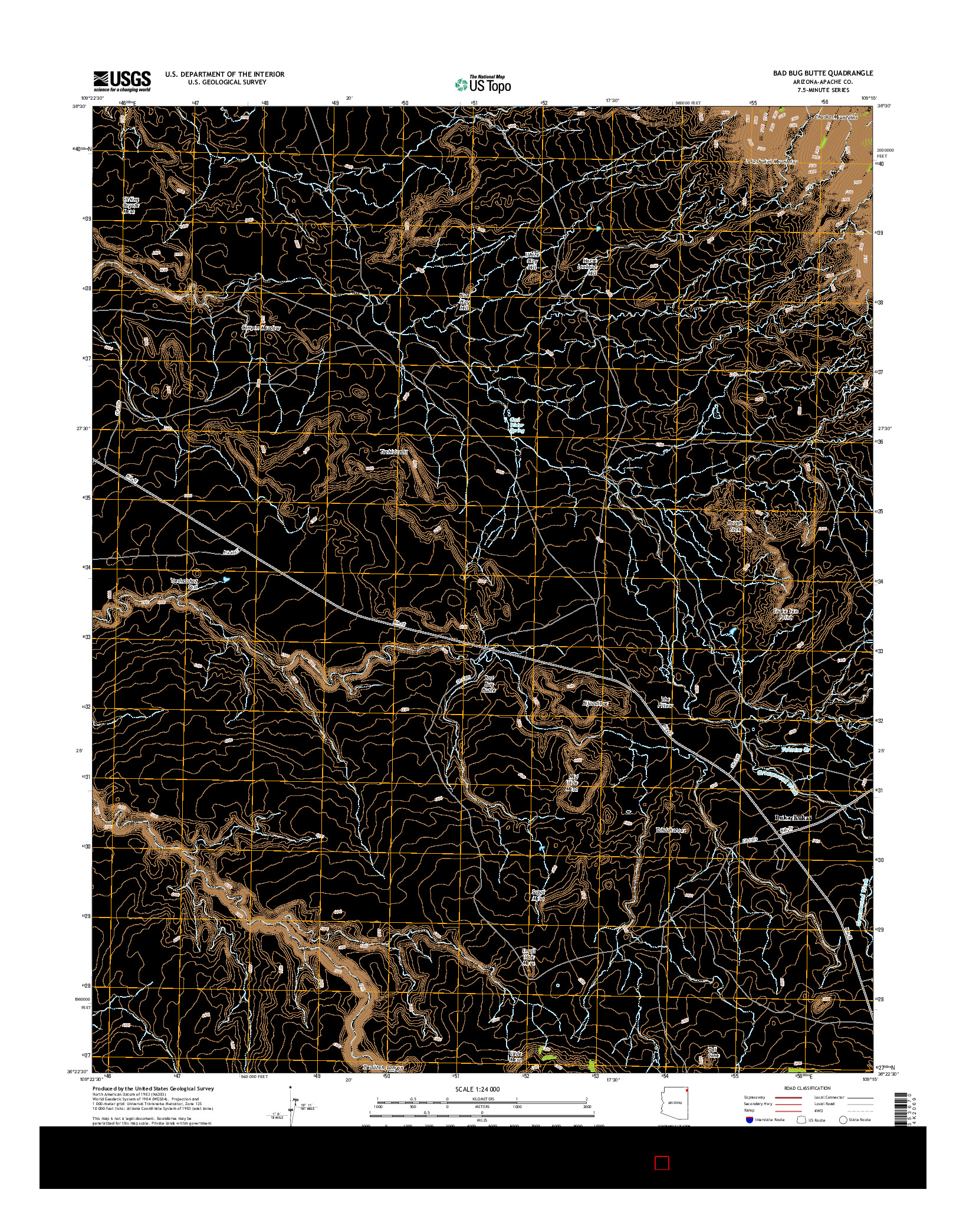 USGS US TOPO 7.5-MINUTE MAP FOR BAD BUG BUTTE, AZ 2014