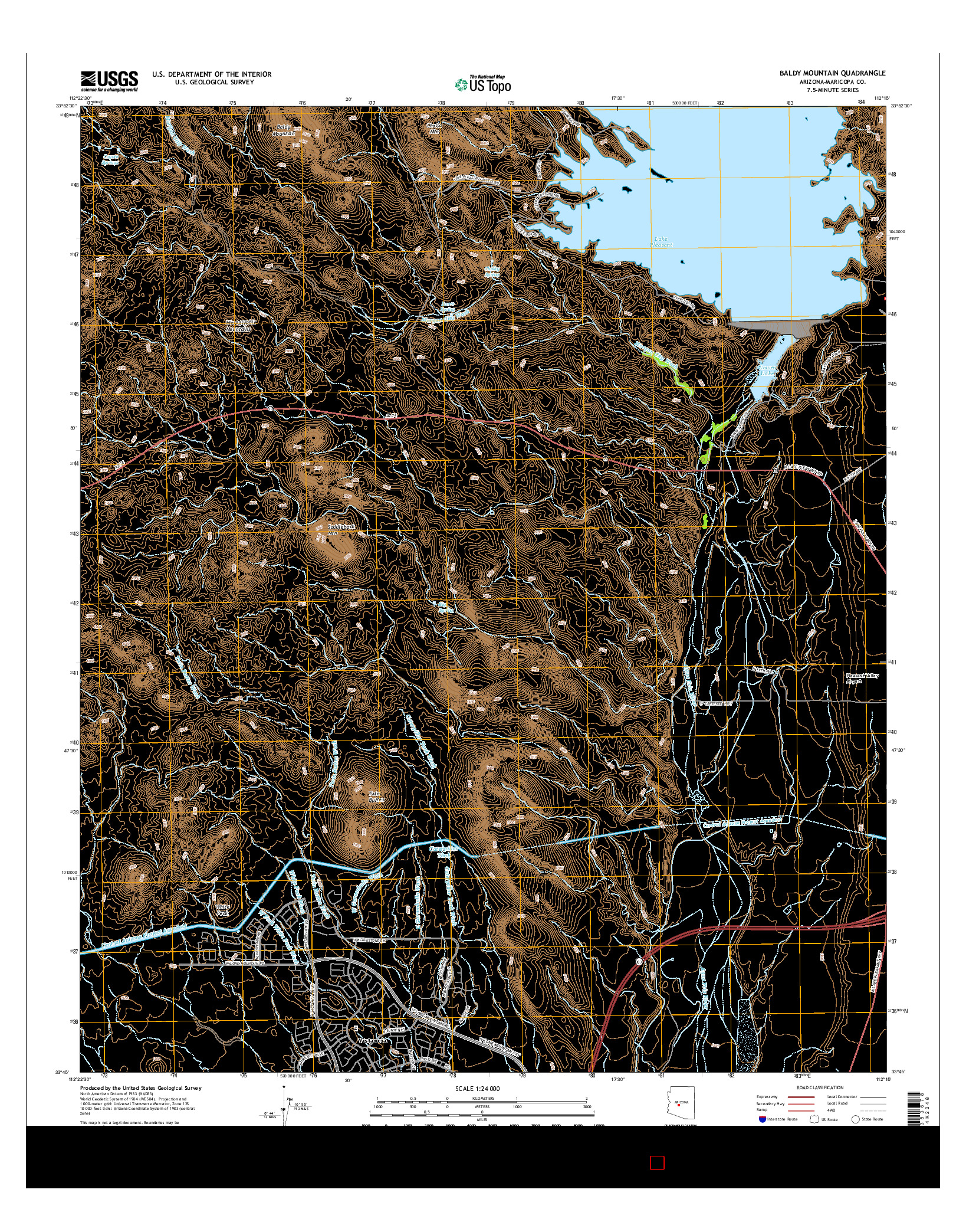 USGS US TOPO 7.5-MINUTE MAP FOR BALDY MOUNTAIN, AZ 2014