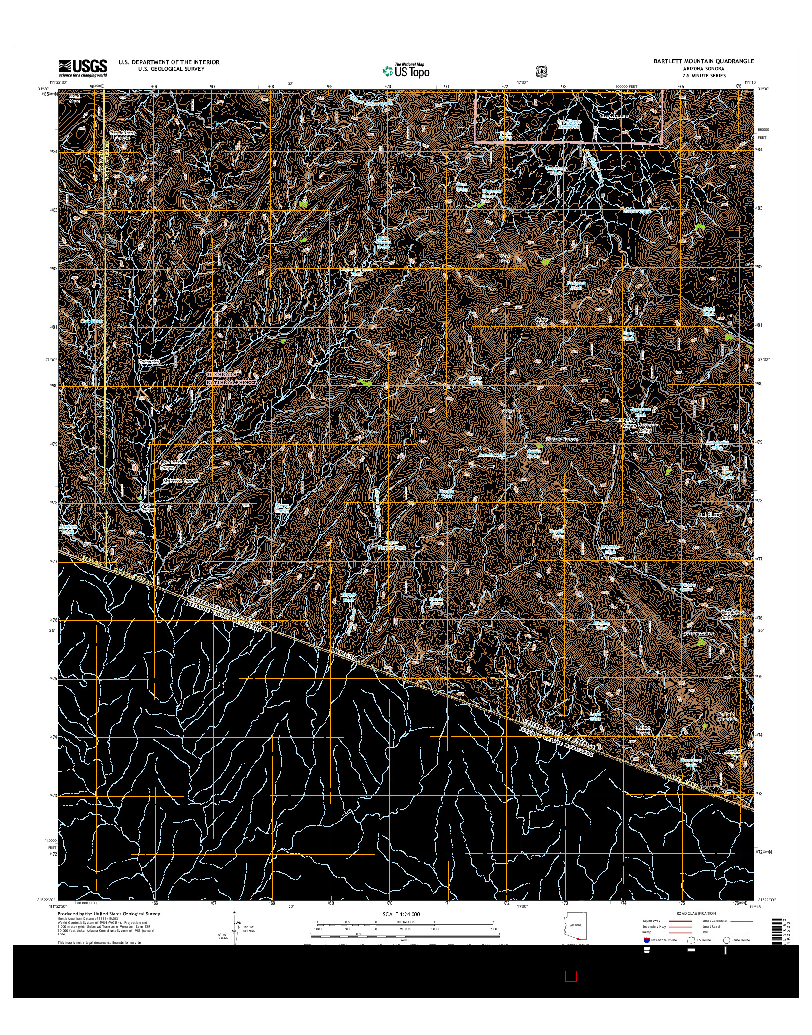 USGS US TOPO 7.5-MINUTE MAP FOR BARTLETT MOUNTAIN, AZ-SON 2014