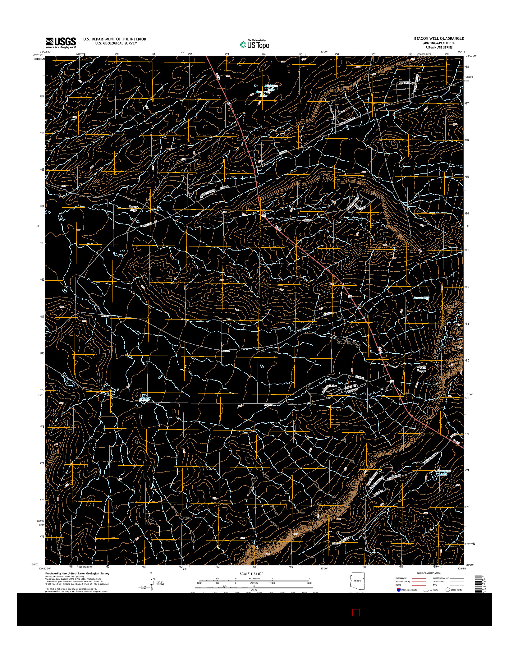 USGS US TOPO 7.5-MINUTE MAP FOR BEACON WELL, AZ 2014