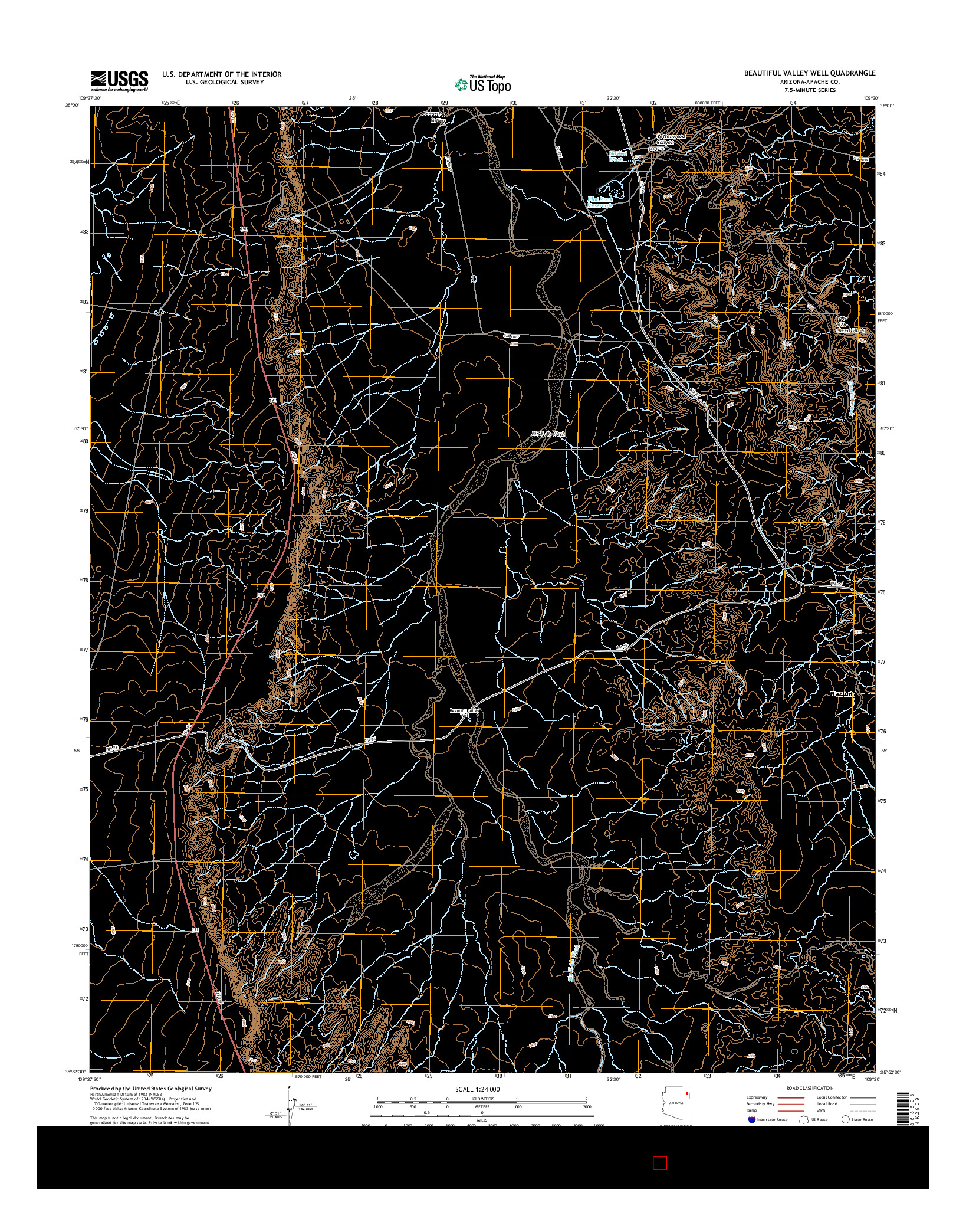 USGS US TOPO 7.5-MINUTE MAP FOR BEAUTIFUL VALLEY WELL, AZ 2014