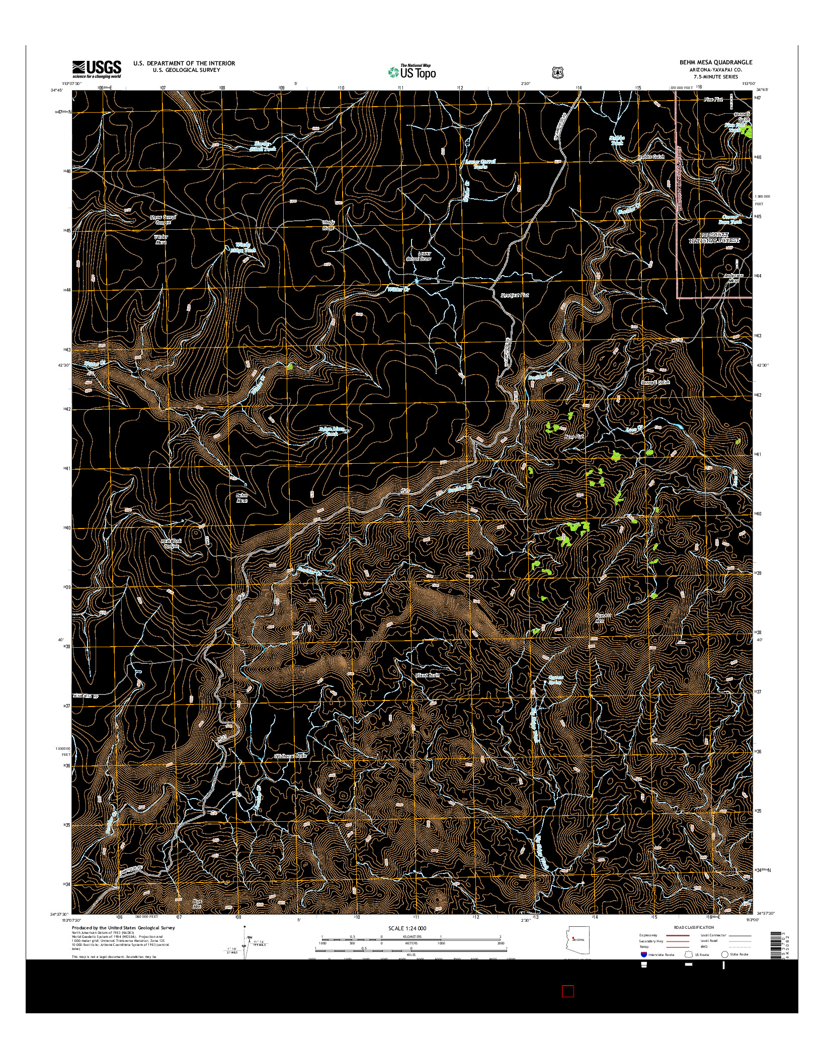 USGS US TOPO 7.5-MINUTE MAP FOR BEHM MESA, AZ 2014