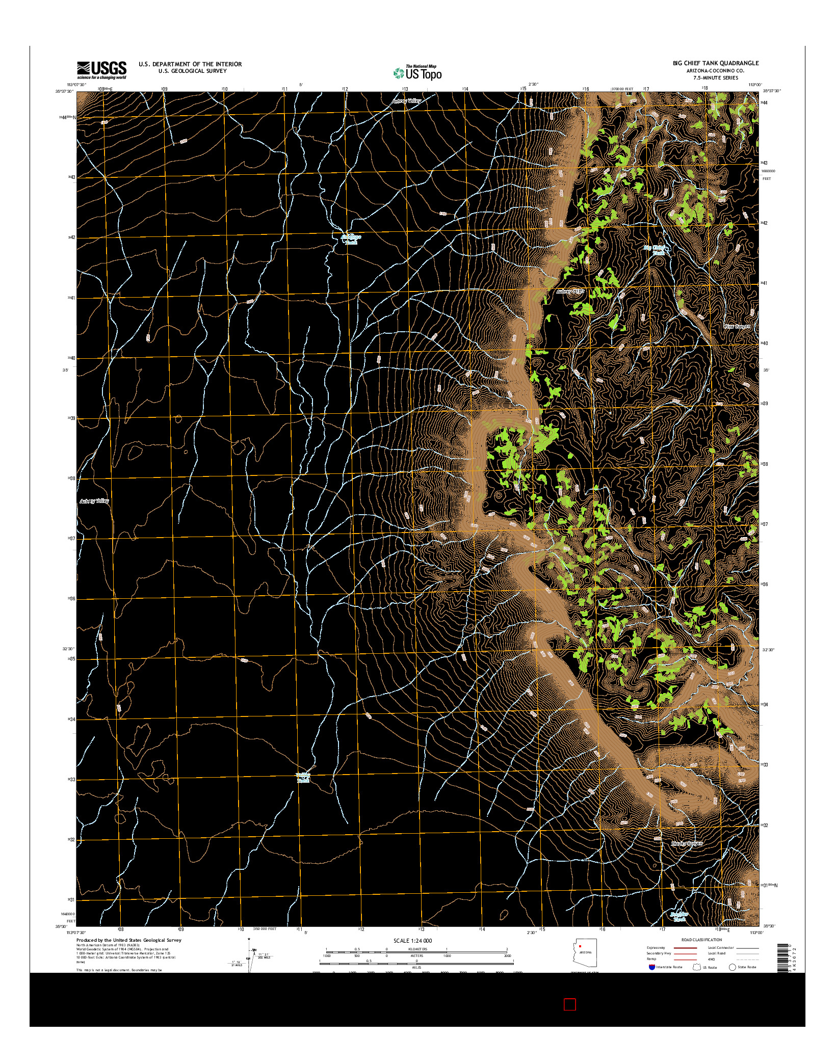 USGS US TOPO 7.5-MINUTE MAP FOR BIG CHIEF TANK, AZ 2014