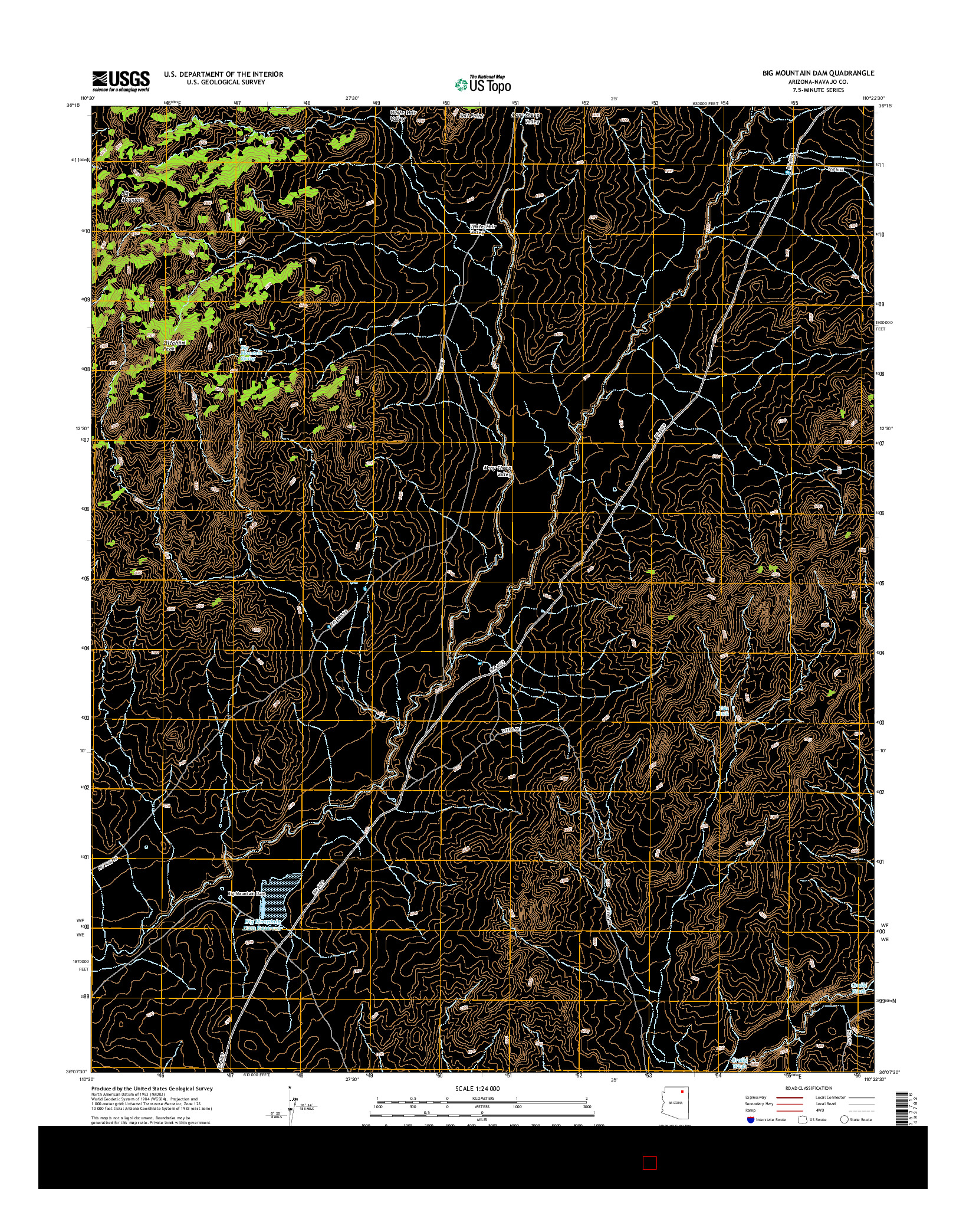 USGS US TOPO 7.5-MINUTE MAP FOR BIG MOUNTAIN DAM, AZ 2014