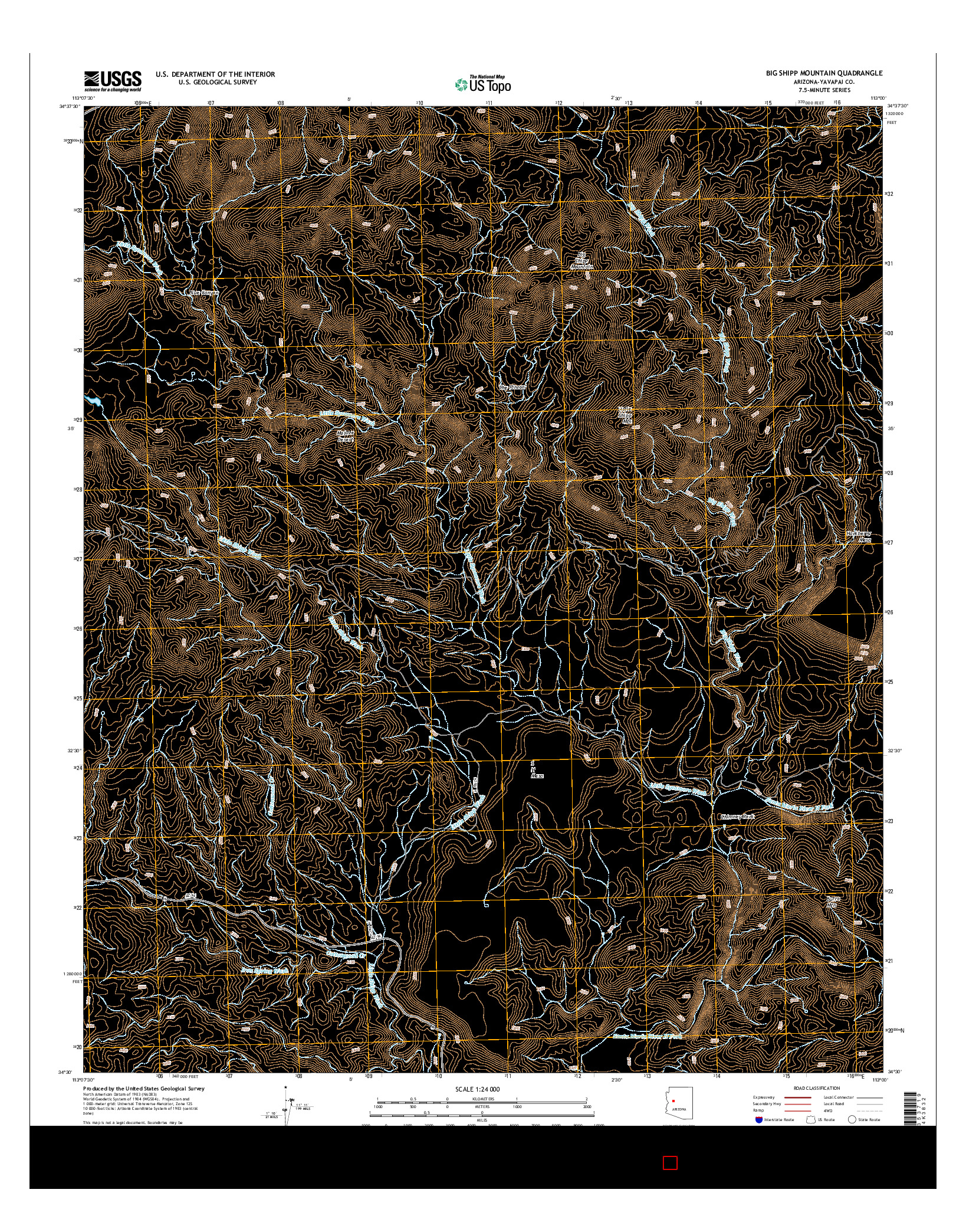 USGS US TOPO 7.5-MINUTE MAP FOR BIG SHIPP MOUNTAIN, AZ 2014