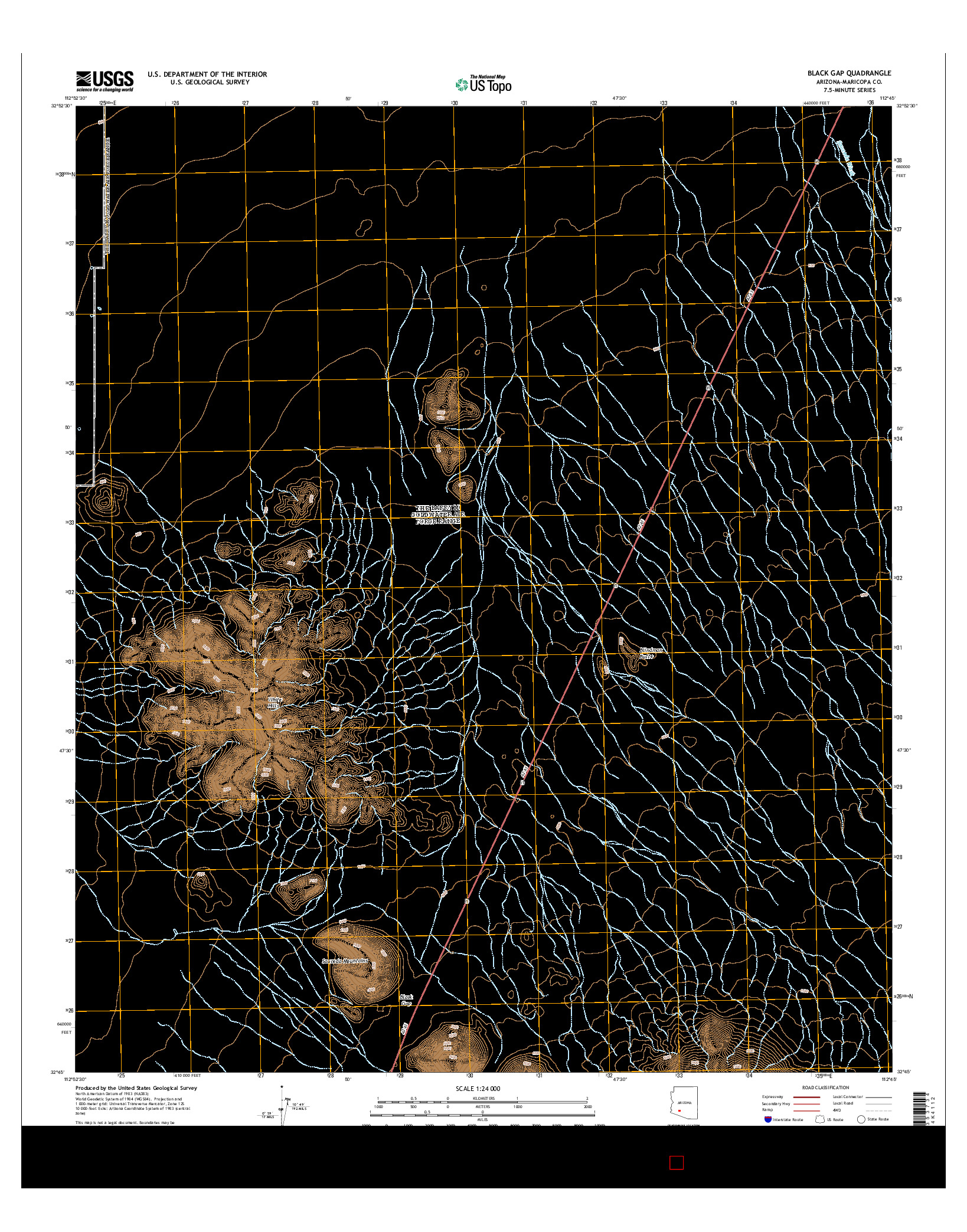 USGS US TOPO 7.5-MINUTE MAP FOR BLACK GAP, AZ 2014
