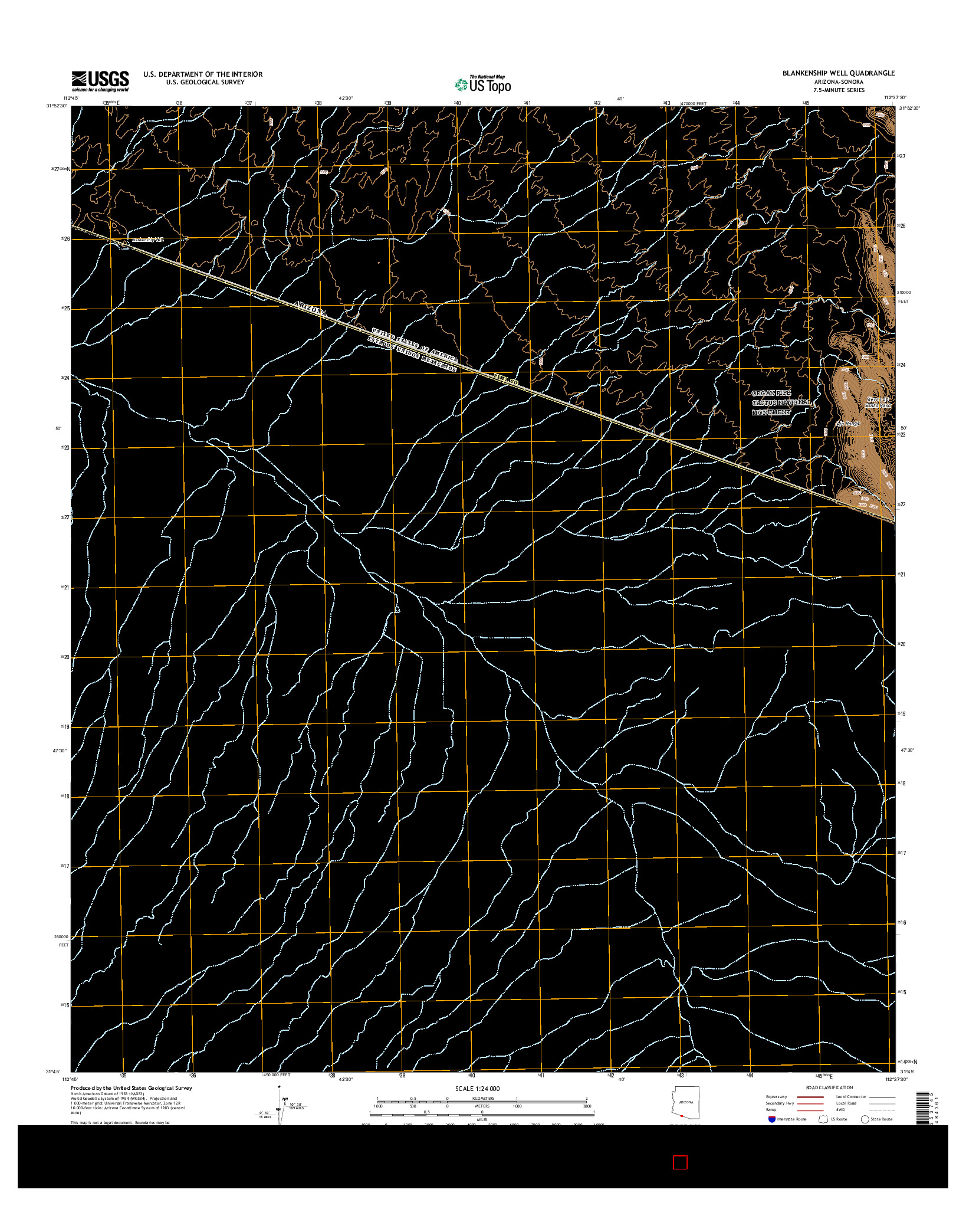 USGS US TOPO 7.5-MINUTE MAP FOR BLANKENSHIP WELL, AZ-SON 2014