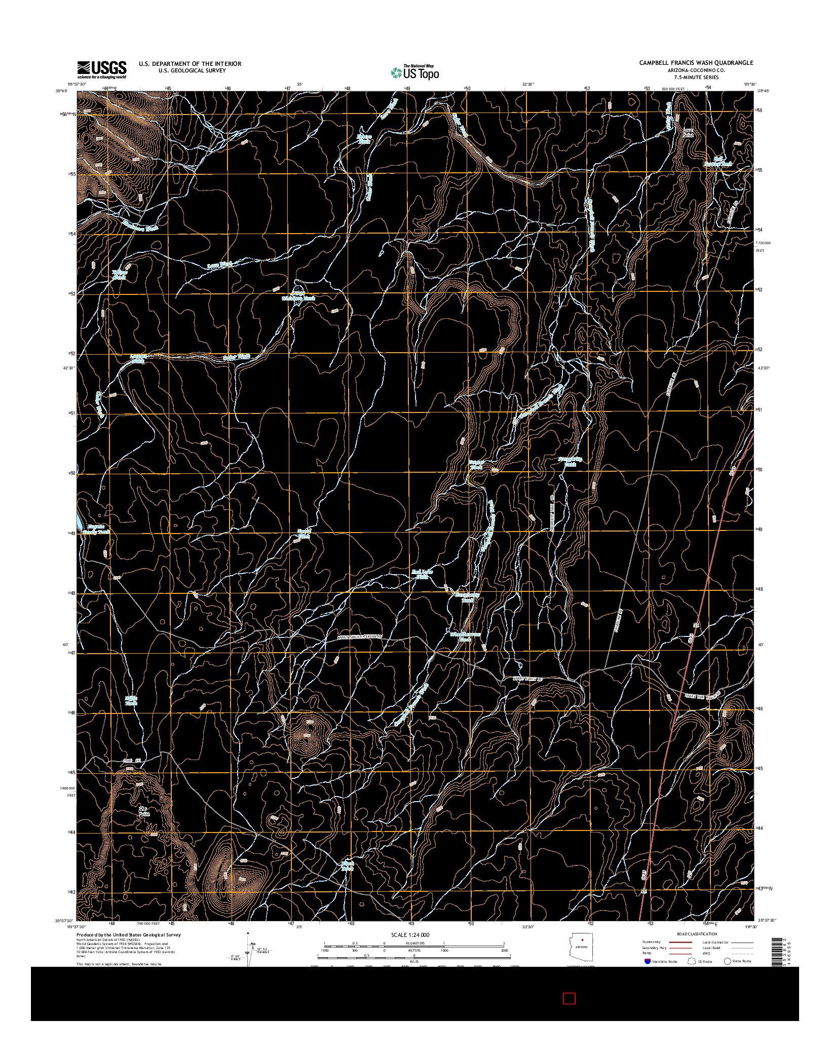 USGS US TOPO 7.5-MINUTE MAP FOR CAMPBELL FRANCIS WASH, AZ 2014