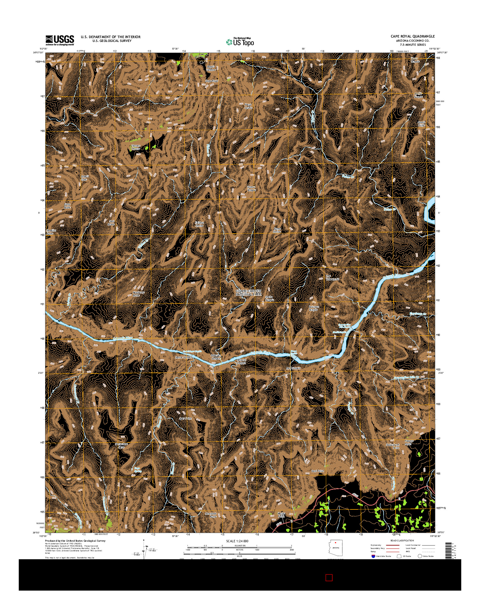 USGS US TOPO 7.5-MINUTE MAP FOR CAPE ROYAL, AZ 2014