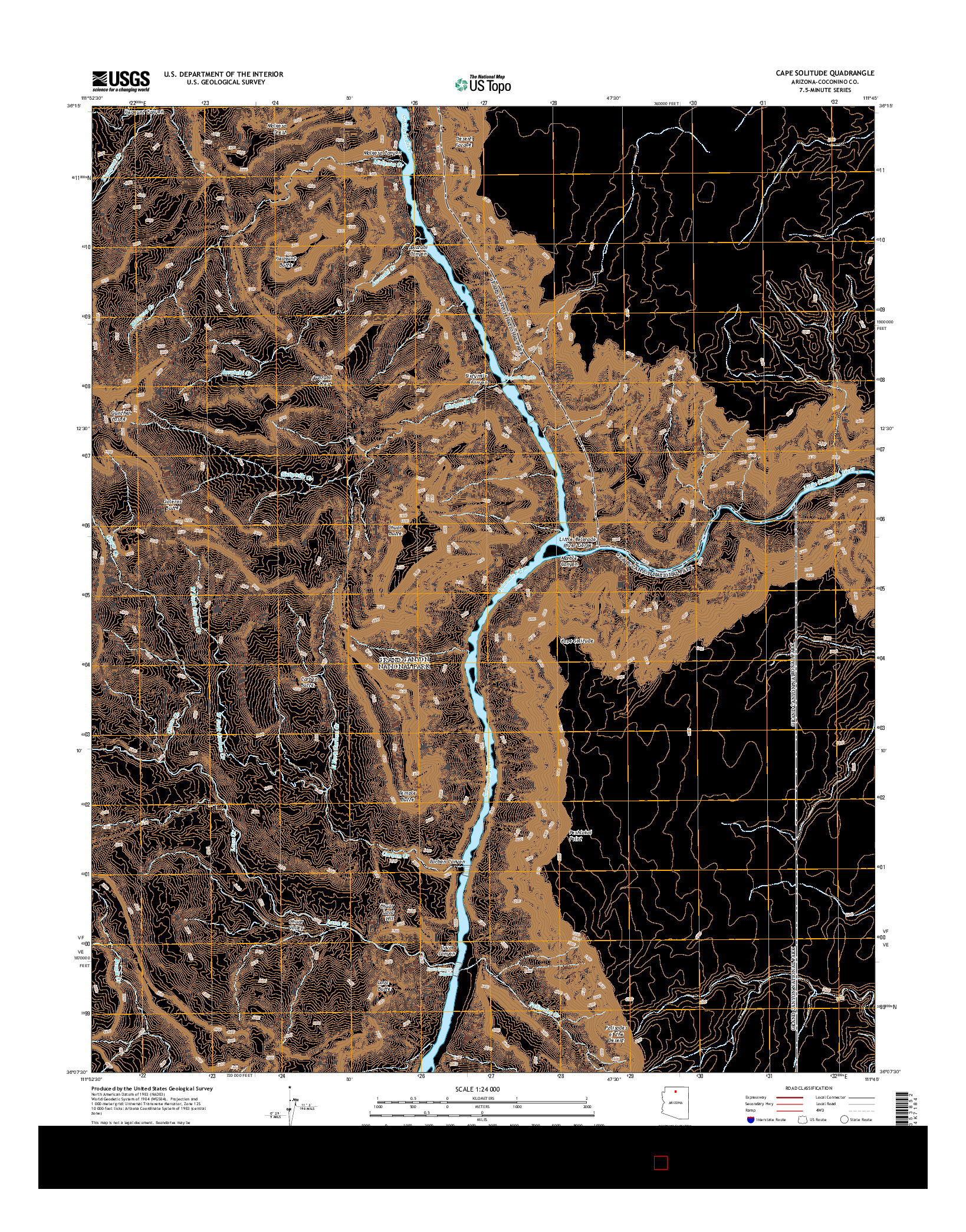 USGS US TOPO 7.5-MINUTE MAP FOR CAPE SOLITUDE, AZ 2014