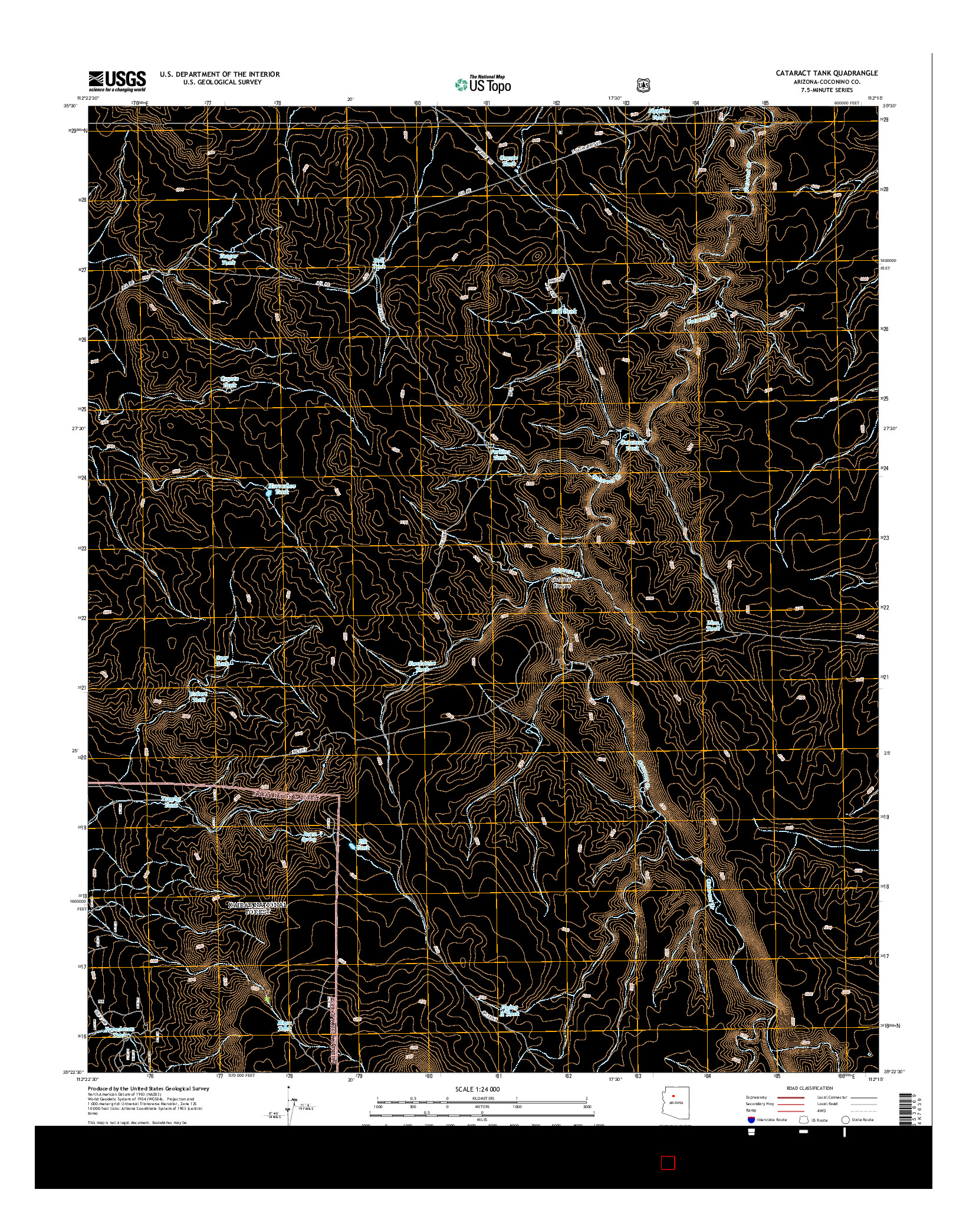 USGS US TOPO 7.5-MINUTE MAP FOR CATARACT TANK, AZ 2014