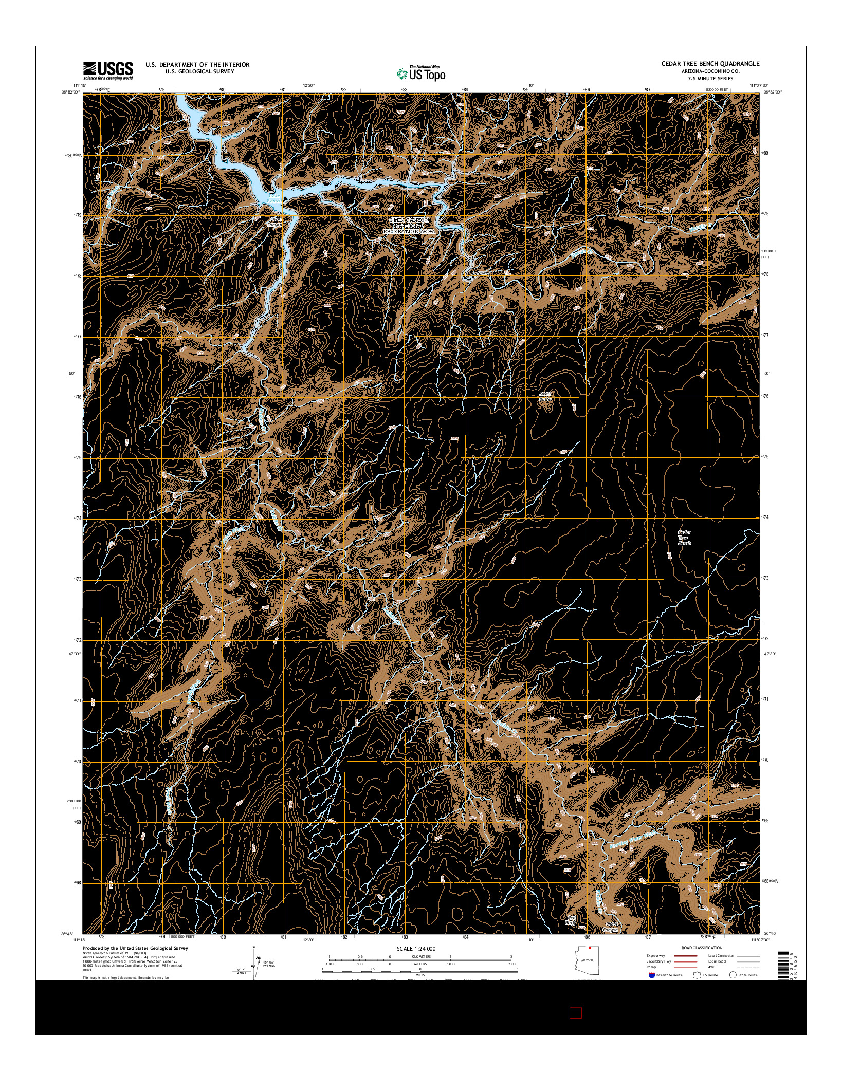 USGS US TOPO 7.5-MINUTE MAP FOR CEDAR TREE BENCH, AZ 2014