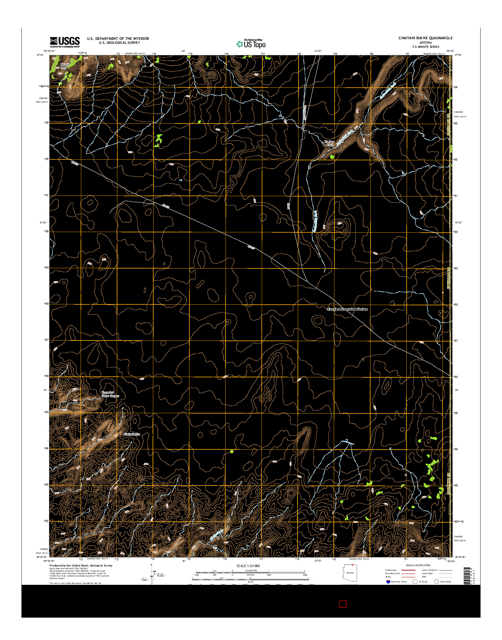 USGS US TOPO 7.5-MINUTE MAP FOR CHAIYAHI RIM NE, AZ 2014