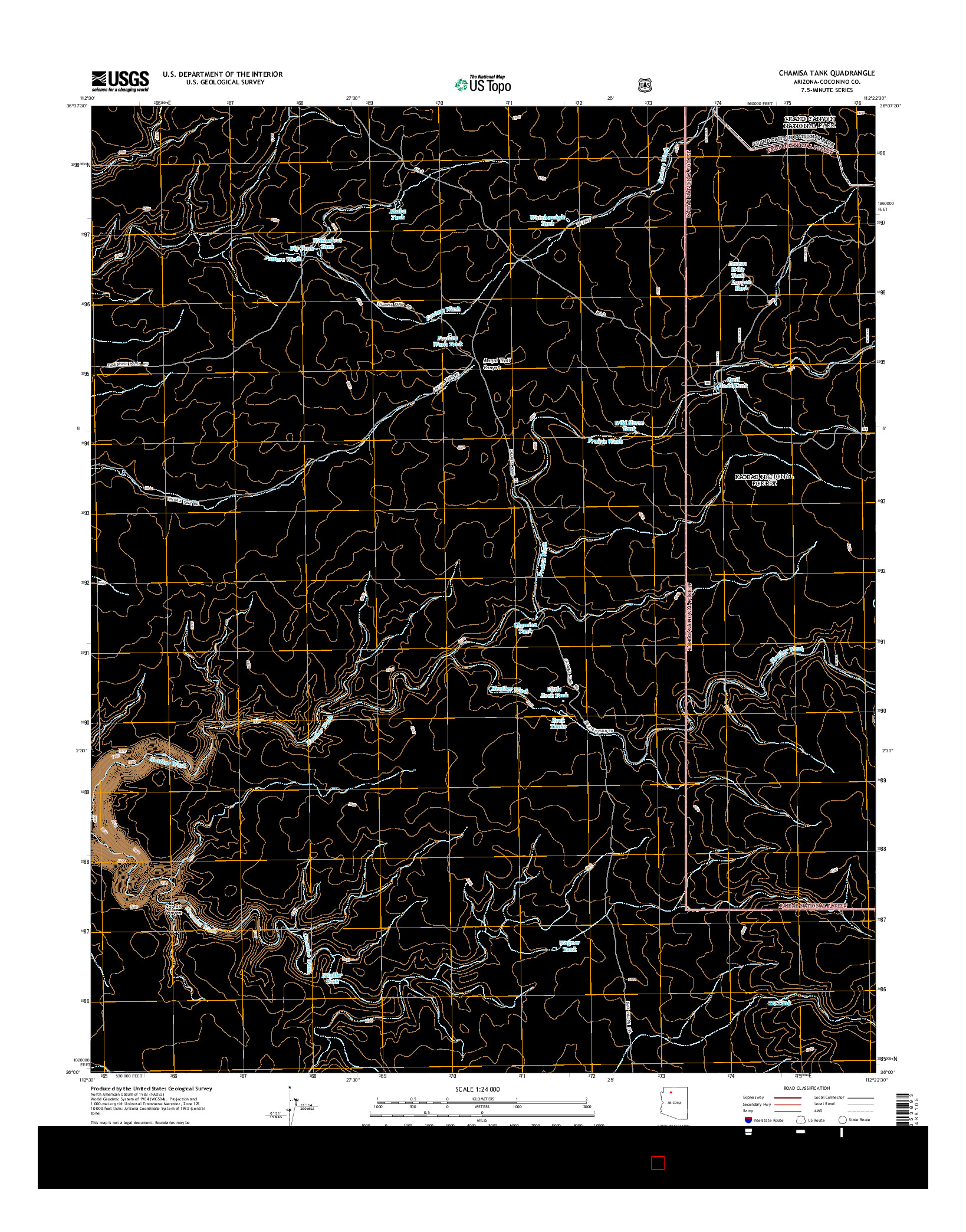 USGS US TOPO 7.5-MINUTE MAP FOR CHAMISA TANK, AZ 2014