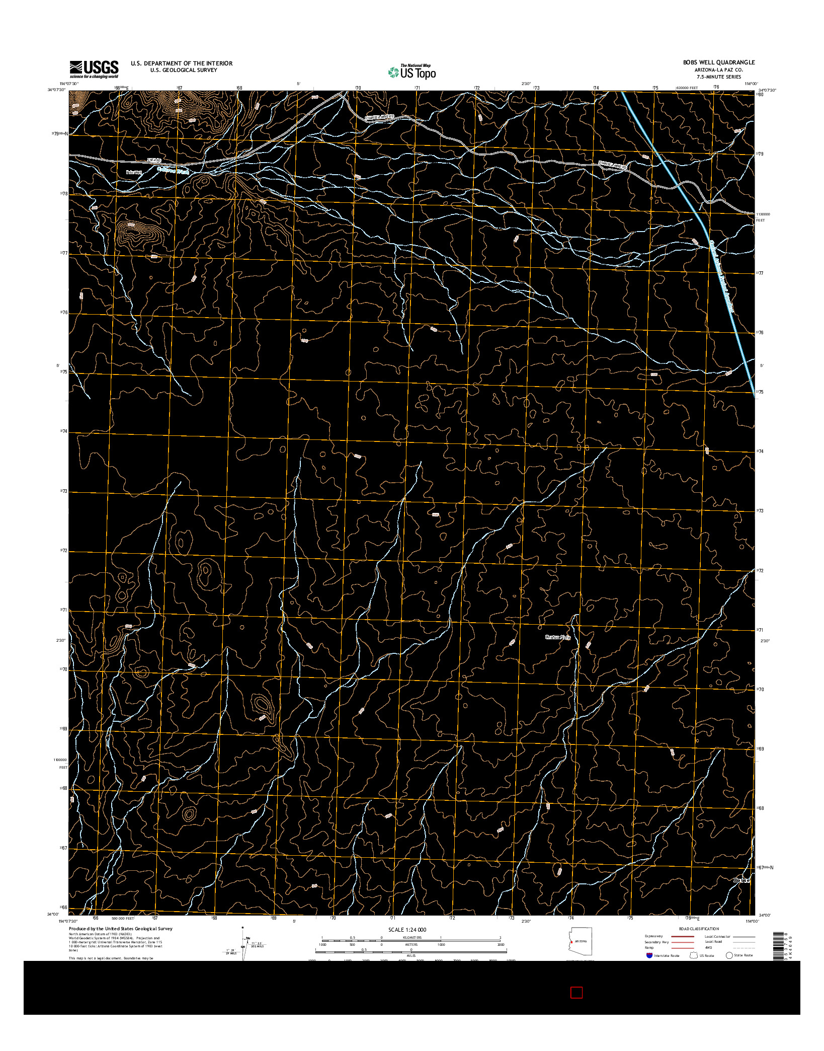 USGS US TOPO 7.5-MINUTE MAP FOR BOBS WELL, AZ 2014