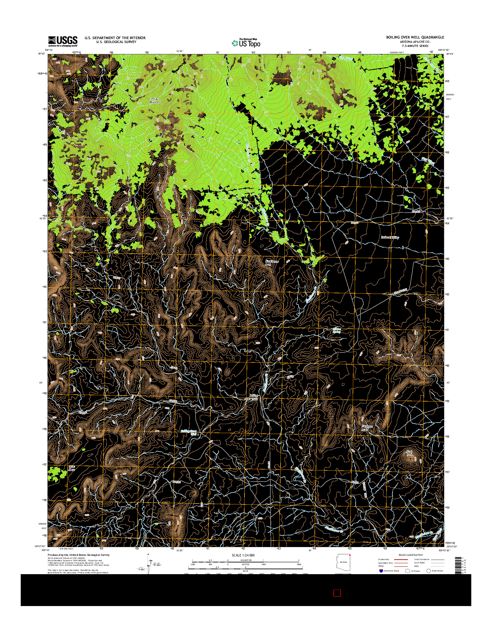 USGS US TOPO 7.5-MINUTE MAP FOR BOILING OVER WELL, AZ 2014