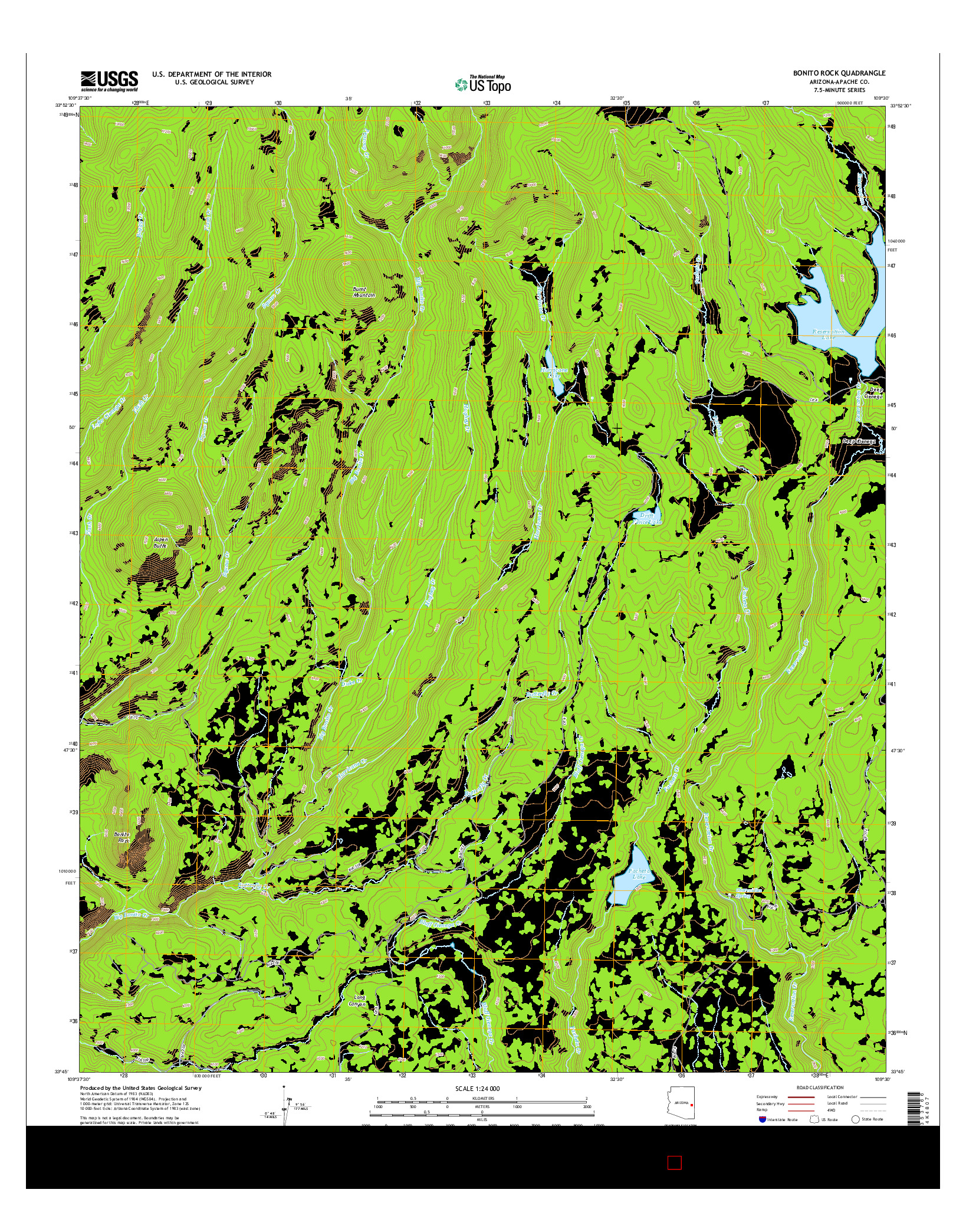 USGS US TOPO 7.5-MINUTE MAP FOR BONITO ROCK, AZ 2014