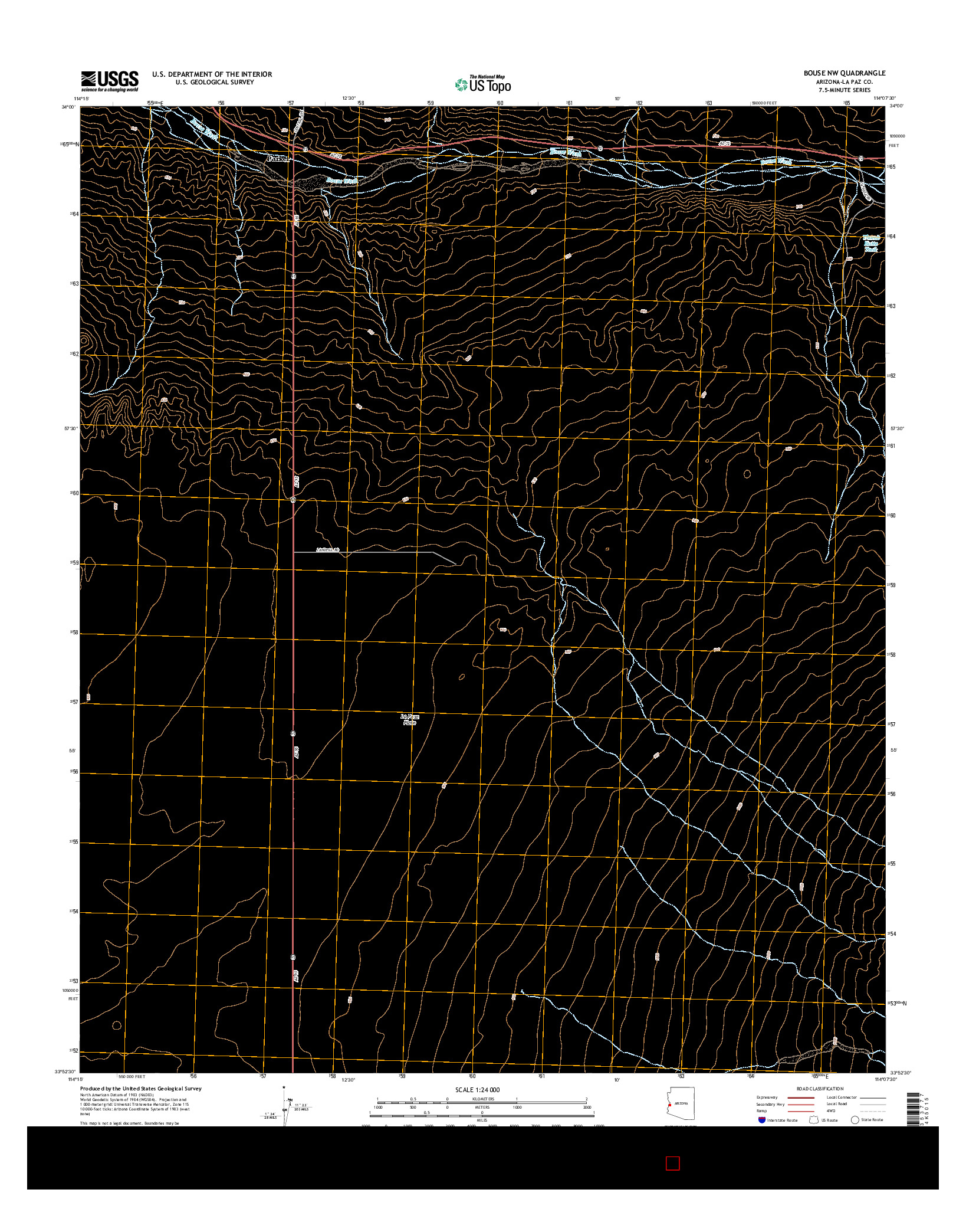 USGS US TOPO 7.5-MINUTE MAP FOR BOUSE NW, AZ 2014