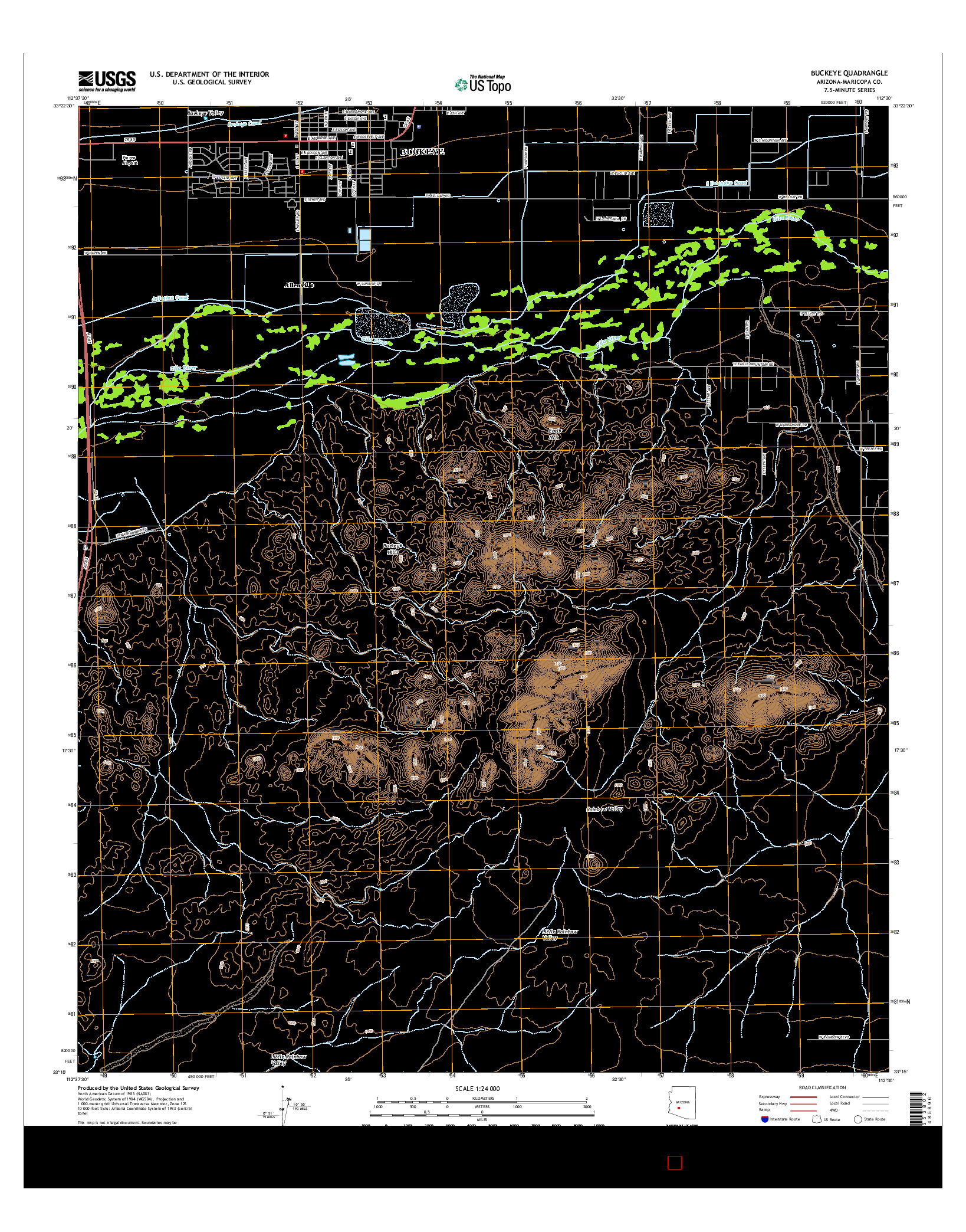 USGS US TOPO 7.5-MINUTE MAP FOR BUCKEYE, AZ 2014