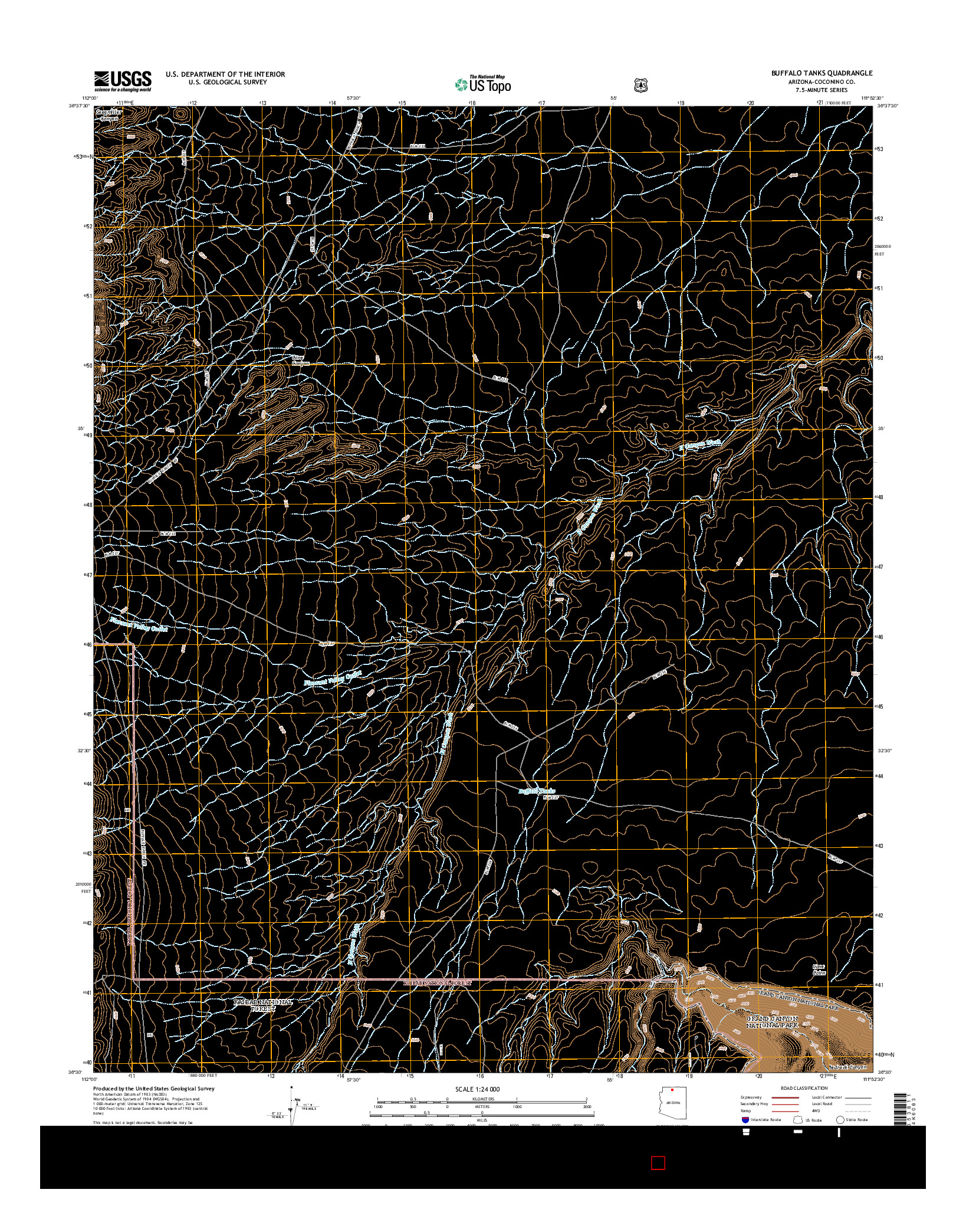USGS US TOPO 7.5-MINUTE MAP FOR BUFFALO TANKS, AZ 2014