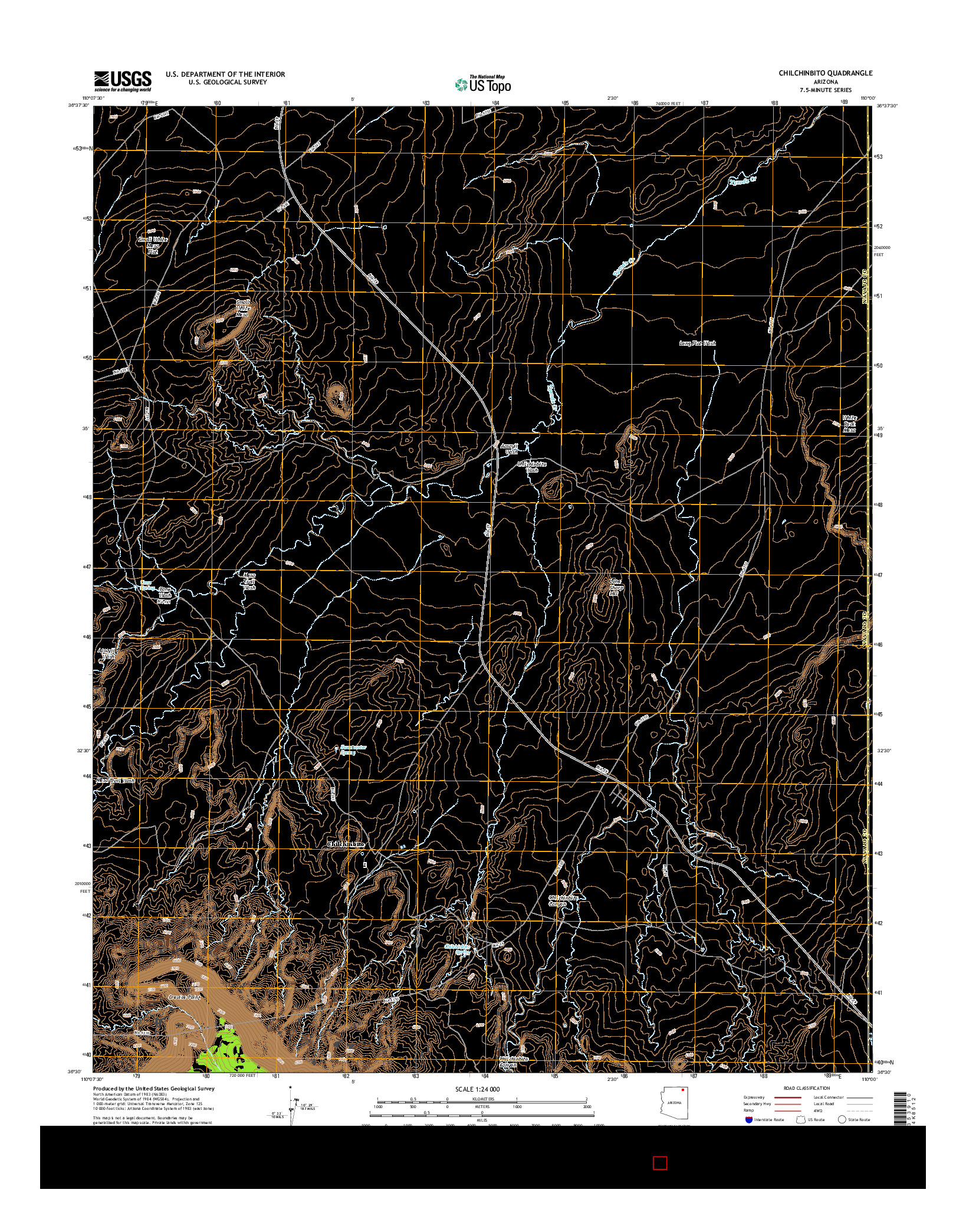 USGS US TOPO 7.5-MINUTE MAP FOR CHILCHINBITO, AZ 2014