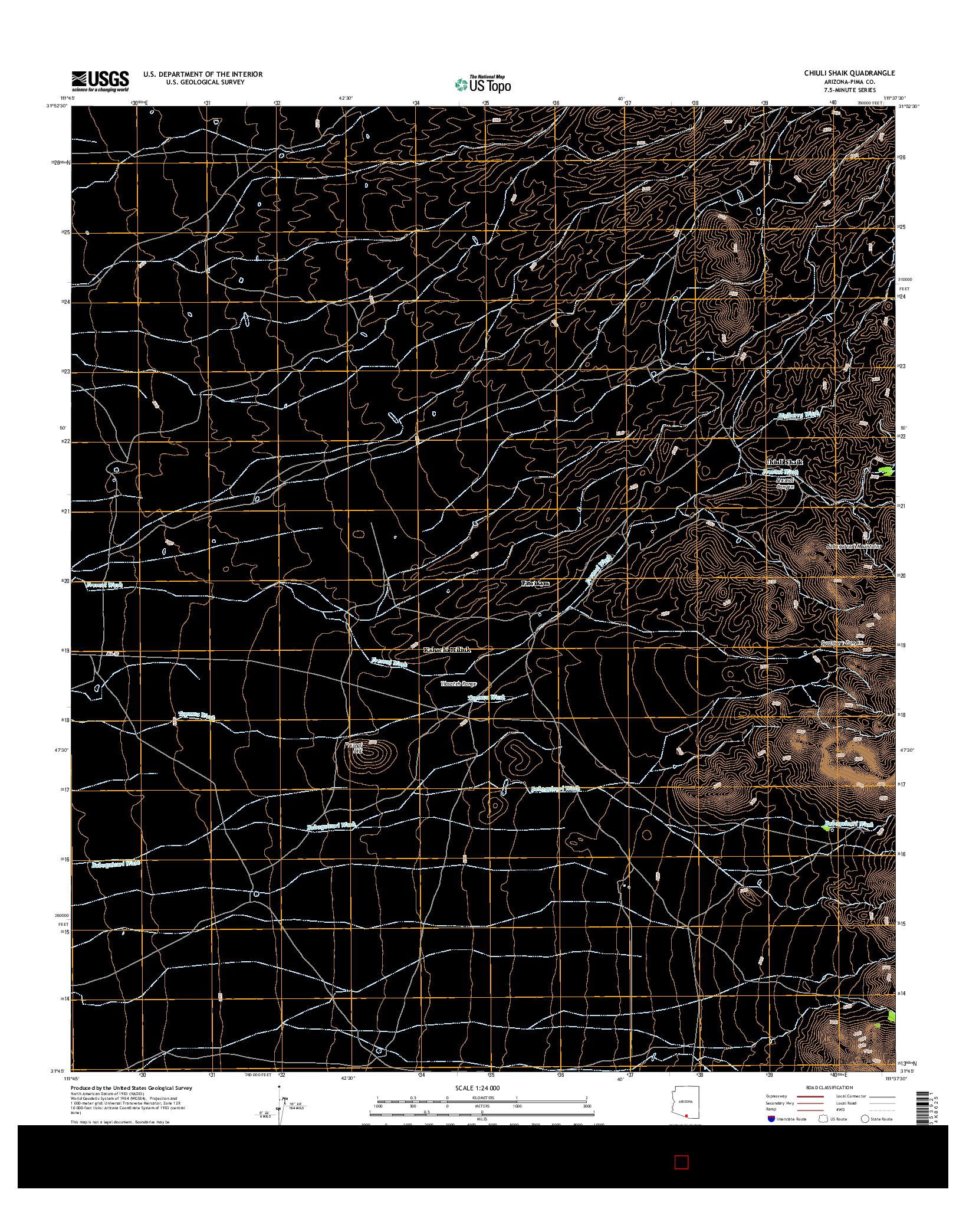 USGS US TOPO 7.5-MINUTE MAP FOR CHIULI SHAIK, AZ 2014