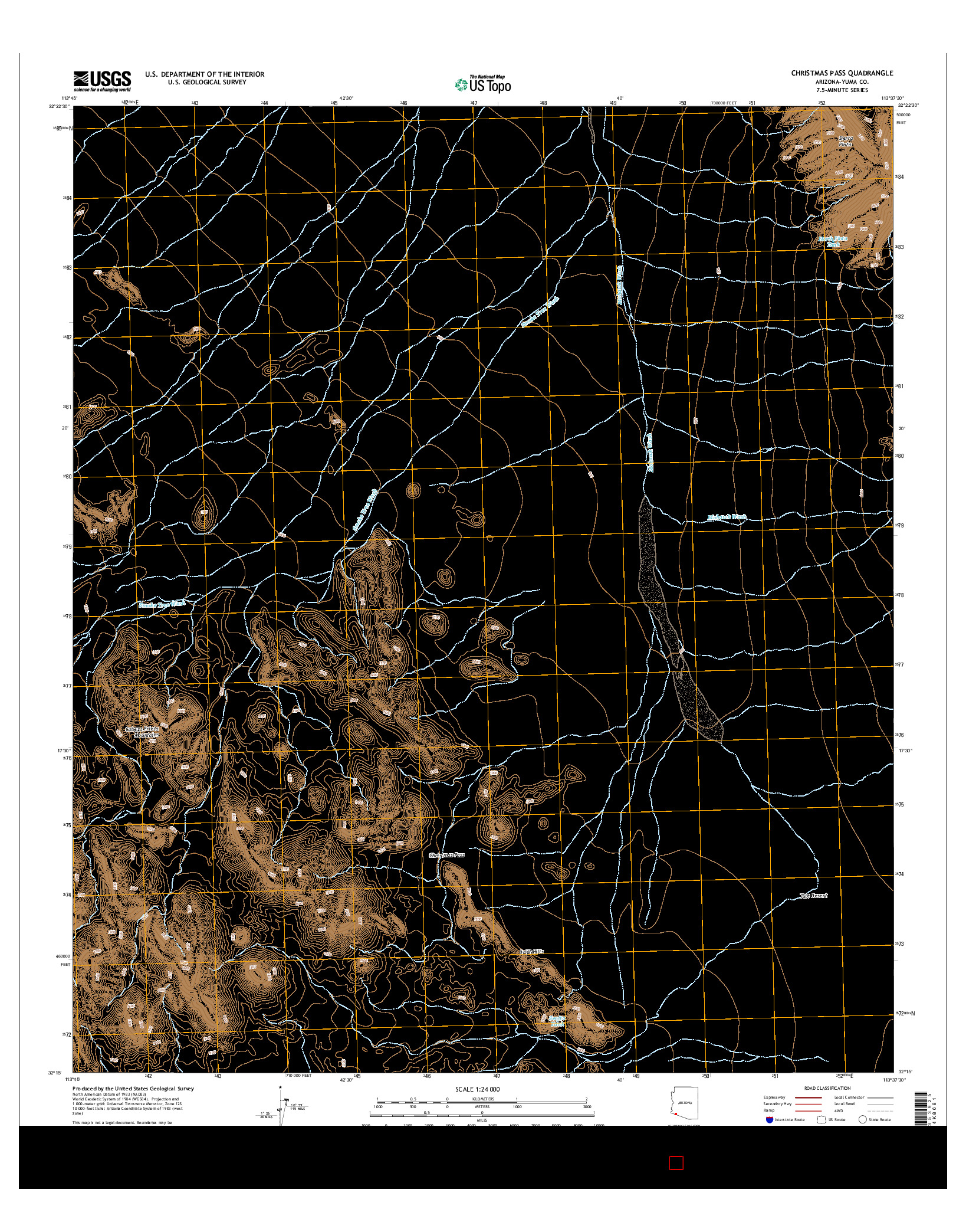 USGS US TOPO 7.5-MINUTE MAP FOR CHRISTMAS PASS, AZ 2014