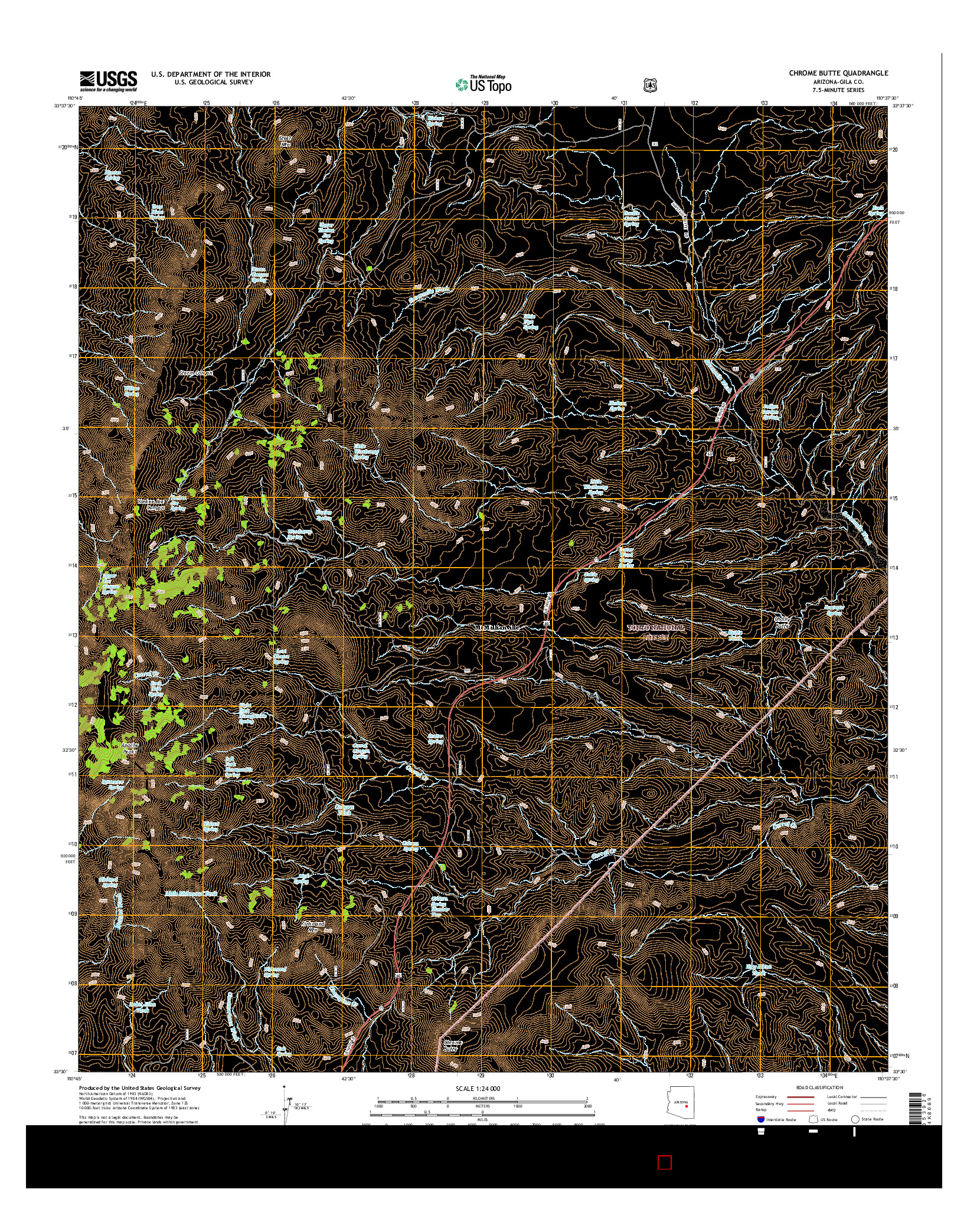 USGS US TOPO 7.5-MINUTE MAP FOR CHROME BUTTE, AZ 2014