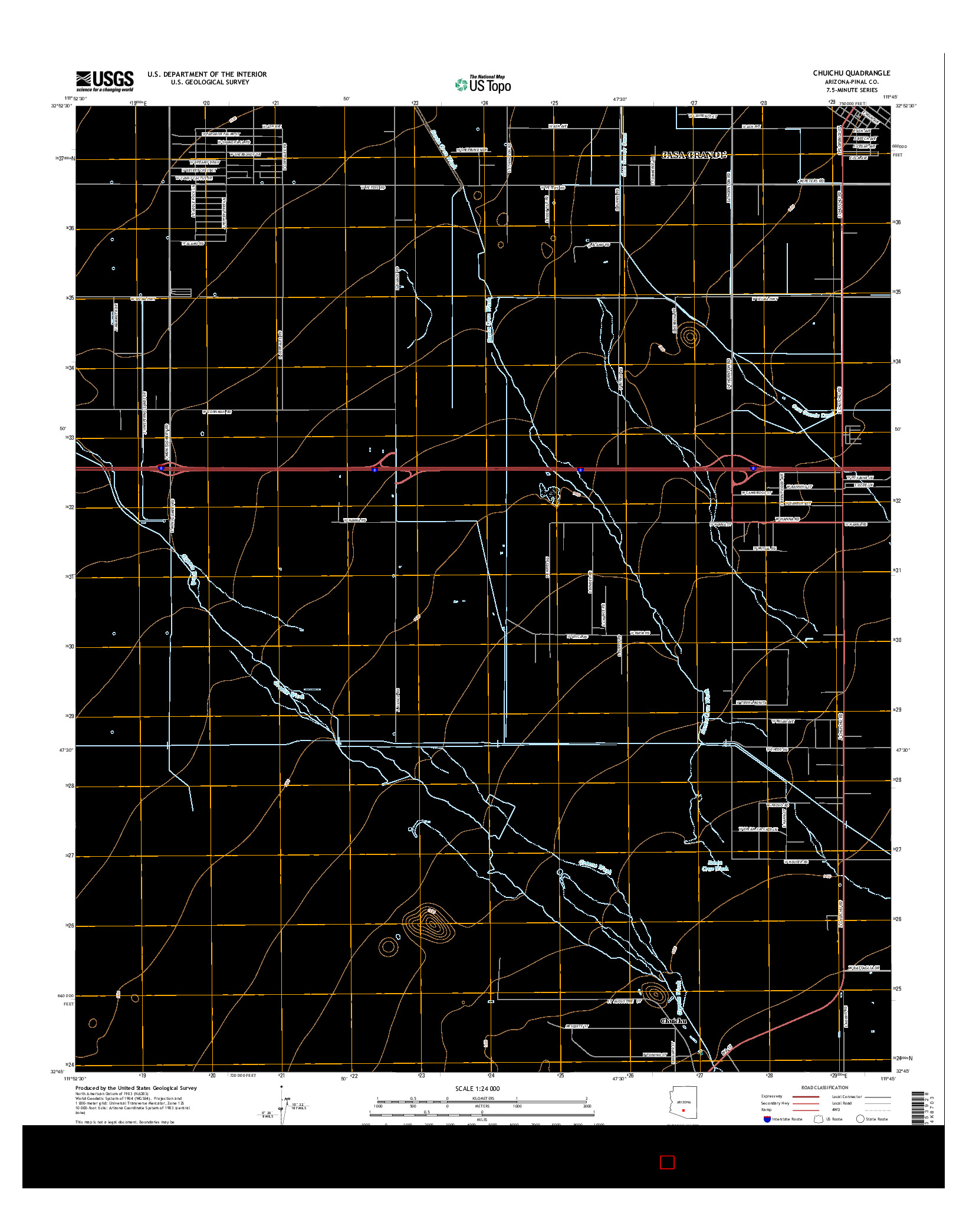 USGS US TOPO 7.5-MINUTE MAP FOR CHUICHU, AZ 2014