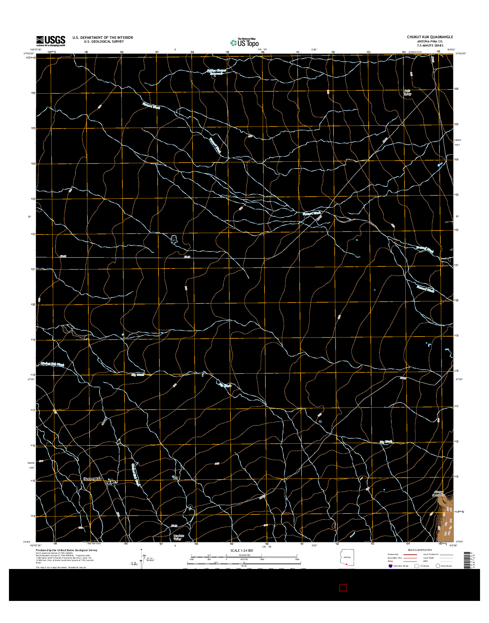 USGS US TOPO 7.5-MINUTE MAP FOR CHUKUT KUK, AZ 2014