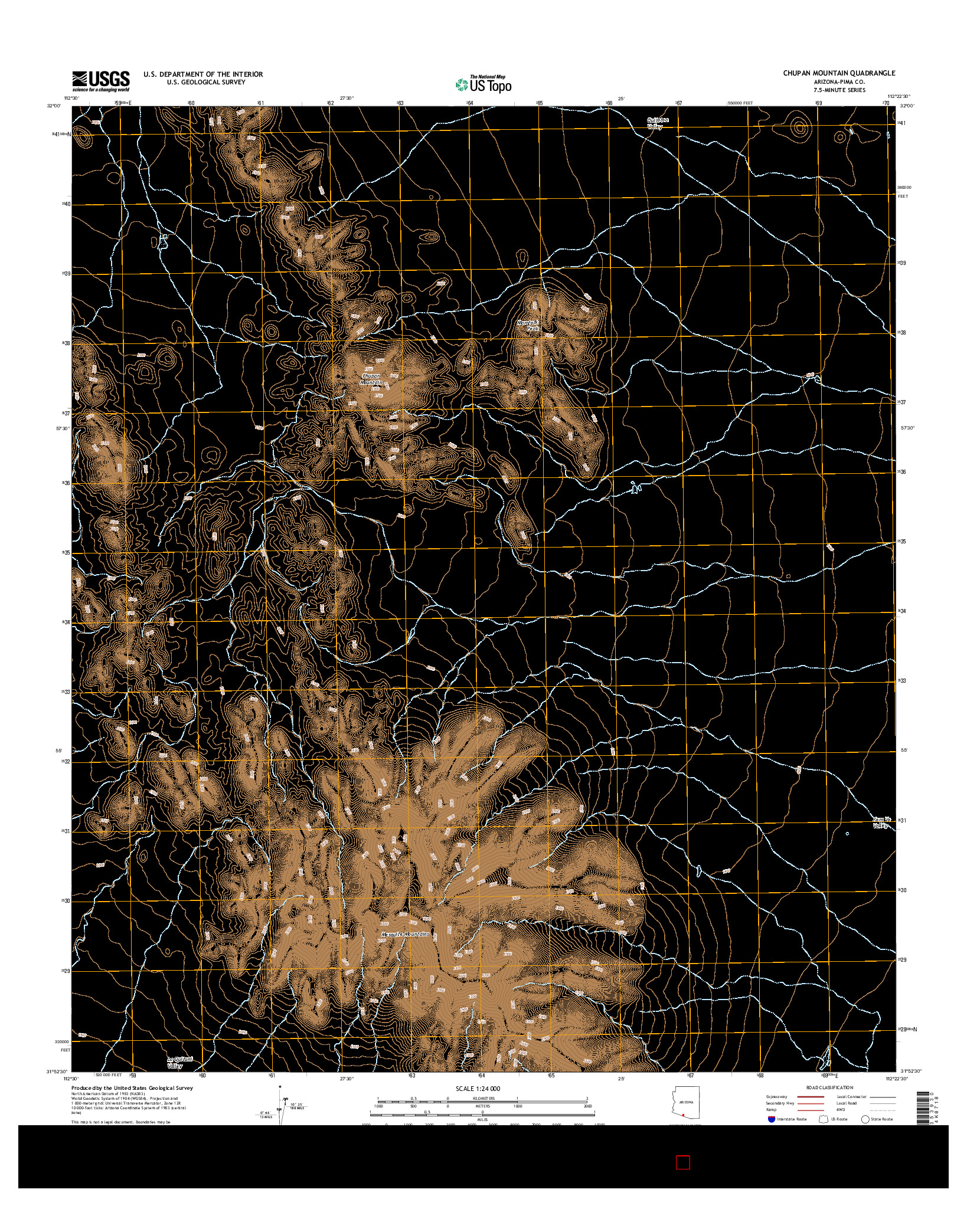 USGS US TOPO 7.5-MINUTE MAP FOR CHUPAN MOUNTAIN, AZ 2014