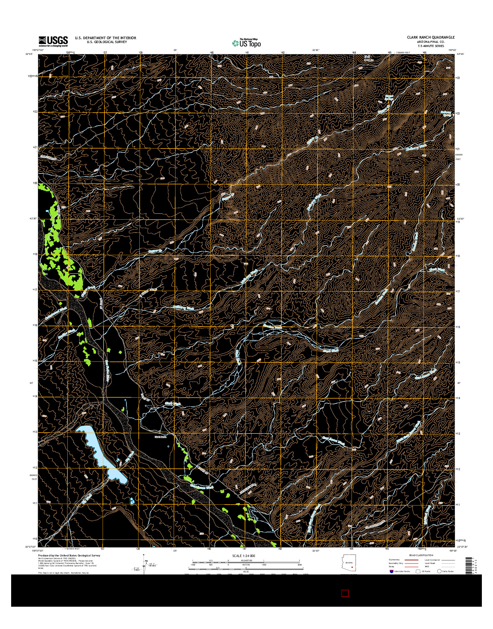 USGS US TOPO 7.5-MINUTE MAP FOR CLARK RANCH, AZ 2014