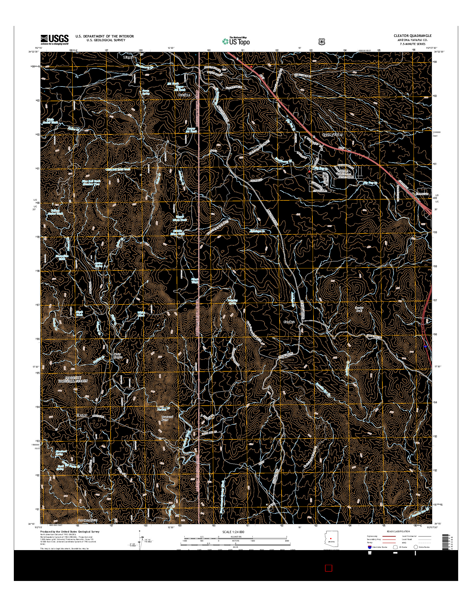 USGS US TOPO 7.5-MINUTE MAP FOR CLEATOR, AZ 2014