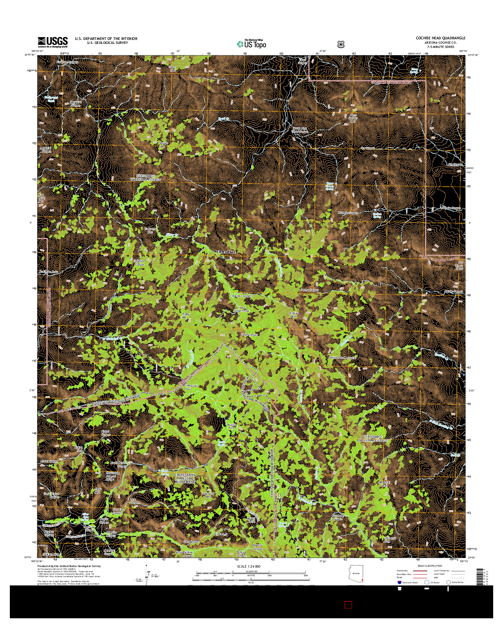 USGS US TOPO 7.5-MINUTE MAP FOR COCHISE HEAD, AZ 2014