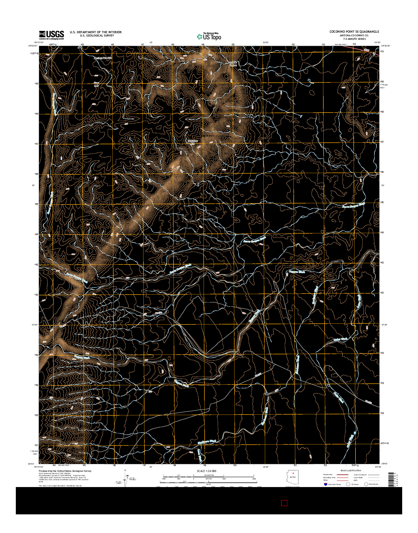 USGS US TOPO 7.5-MINUTE MAP FOR COCONINO POINT SE, AZ 2014