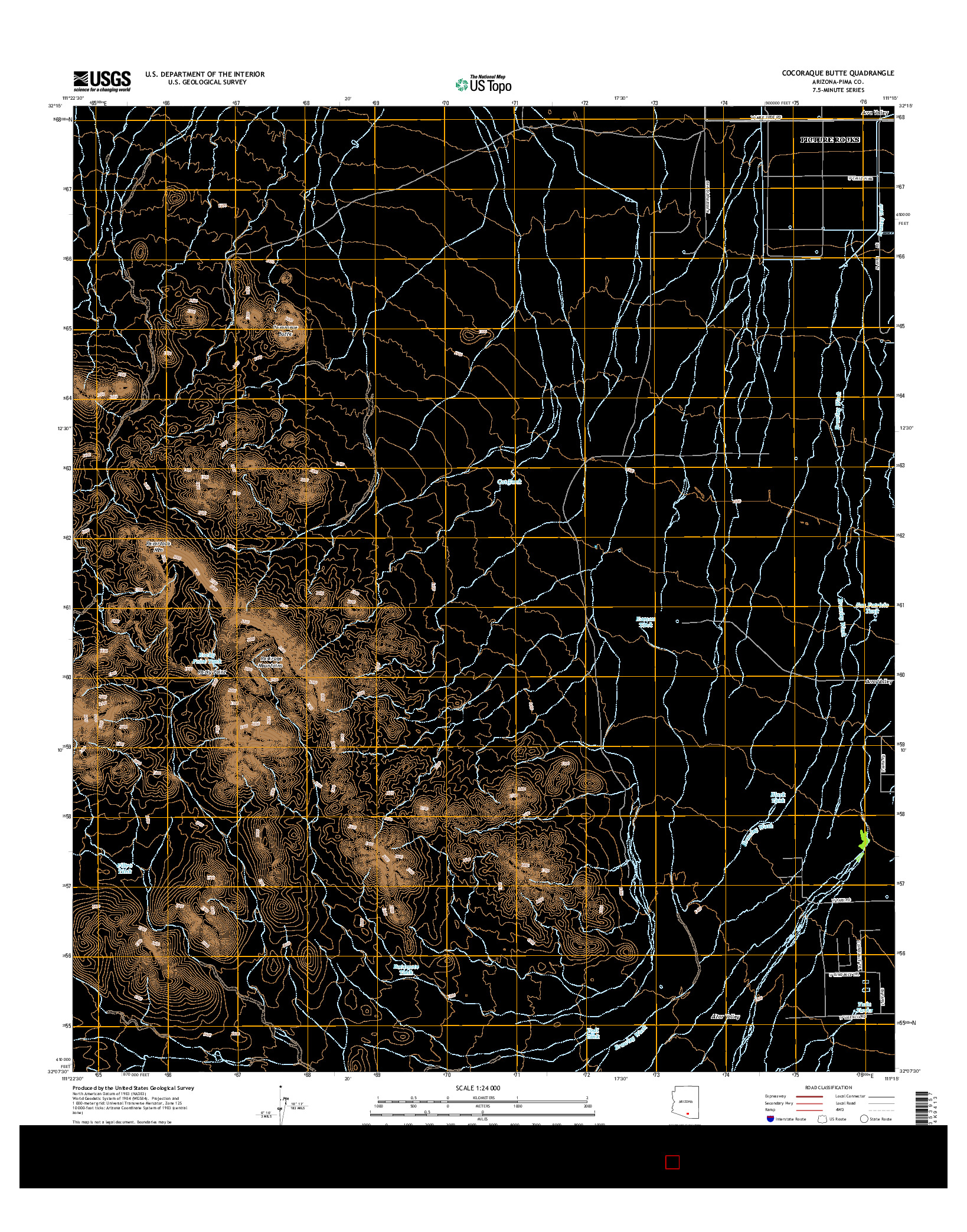 USGS US TOPO 7.5-MINUTE MAP FOR COCORAQUE BUTTE, AZ 2014