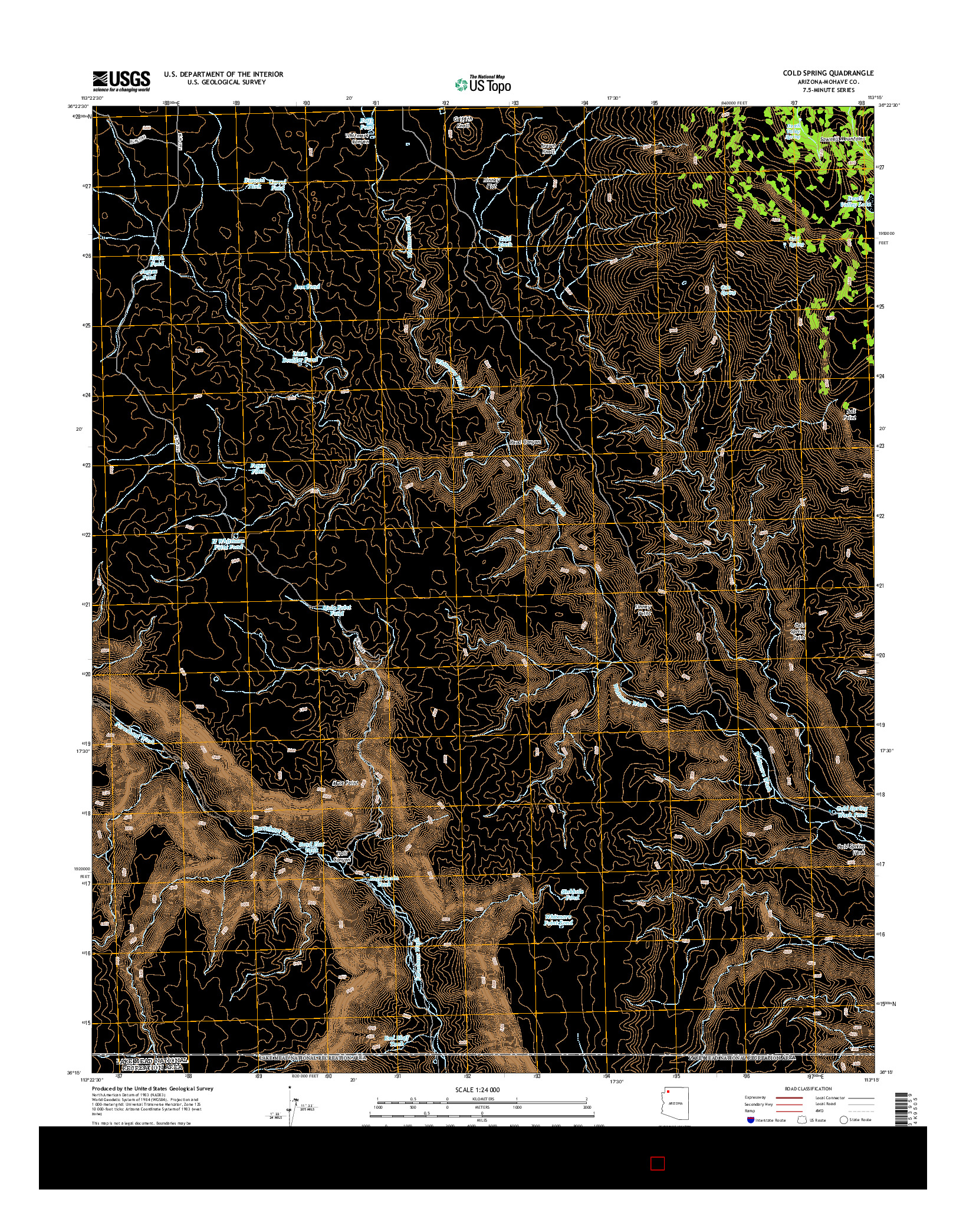 USGS US TOPO 7.5-MINUTE MAP FOR COLD SPRING, AZ 2014