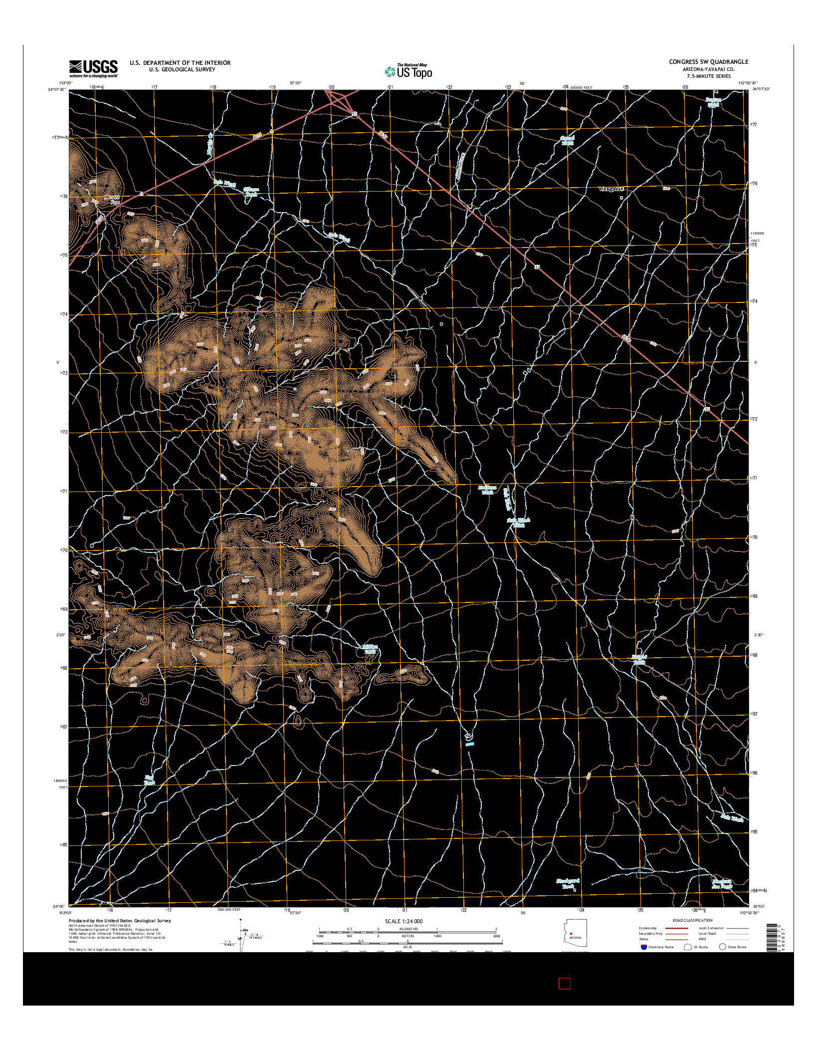 USGS US TOPO 7.5-MINUTE MAP FOR CONGRESS SW, AZ 2014