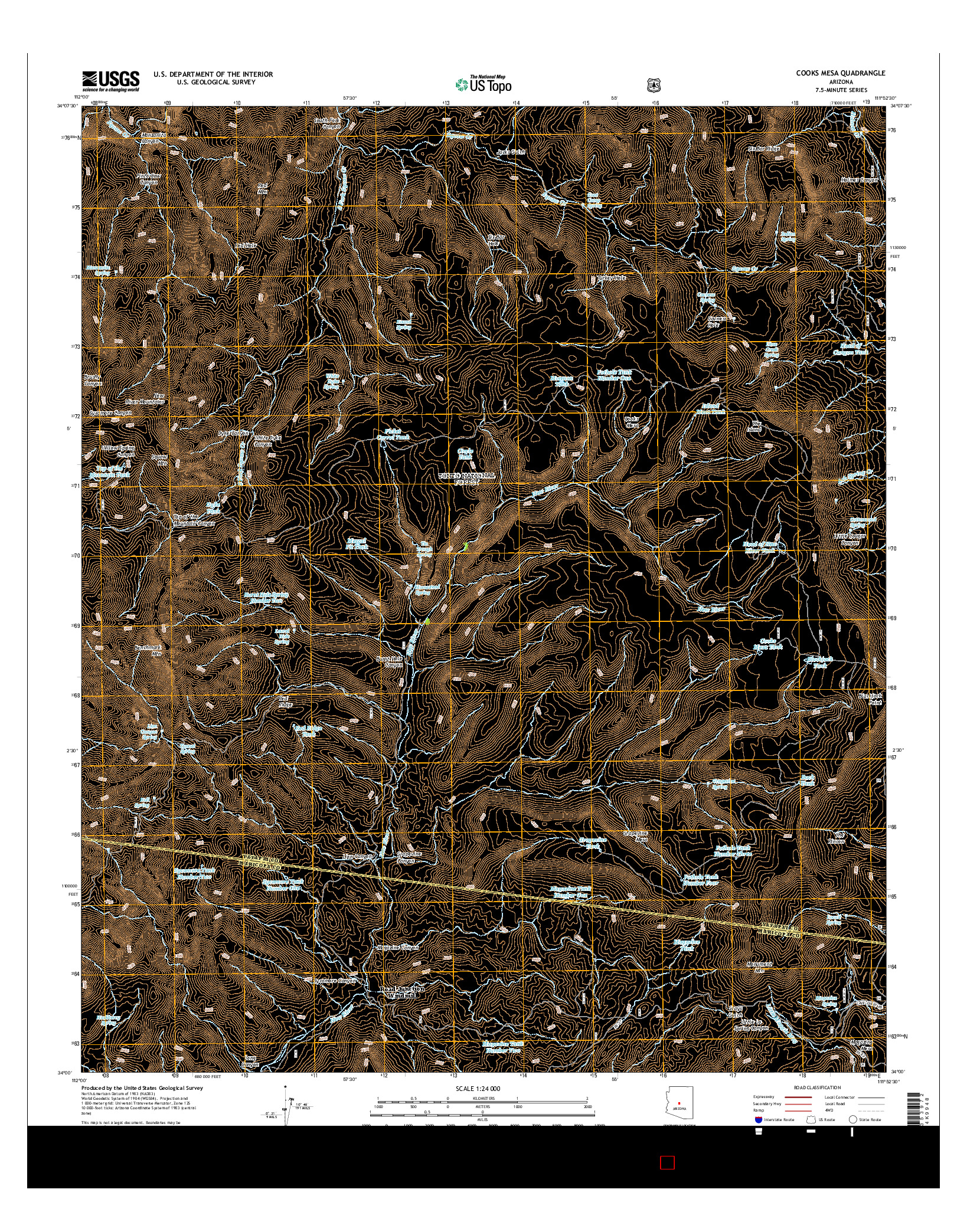 USGS US TOPO 7.5-MINUTE MAP FOR COOKS MESA, AZ 2014