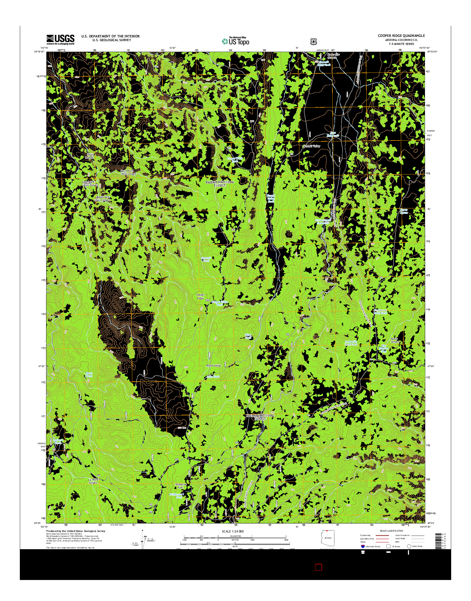 USGS US TOPO 7.5-MINUTE MAP FOR COOPER RIDGE, AZ 2014