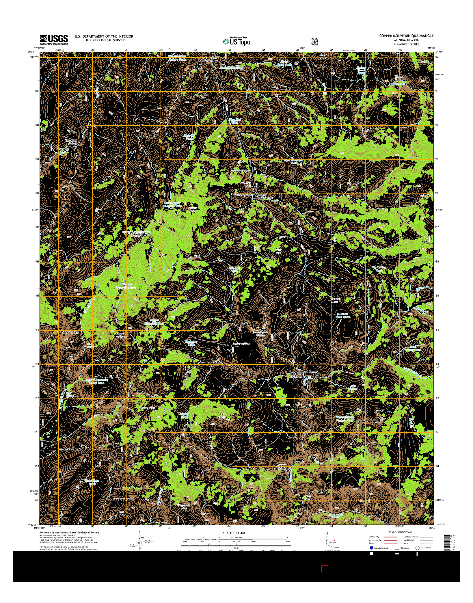 USGS US TOPO 7.5-MINUTE MAP FOR COPPER MOUNTAIN, AZ 2014