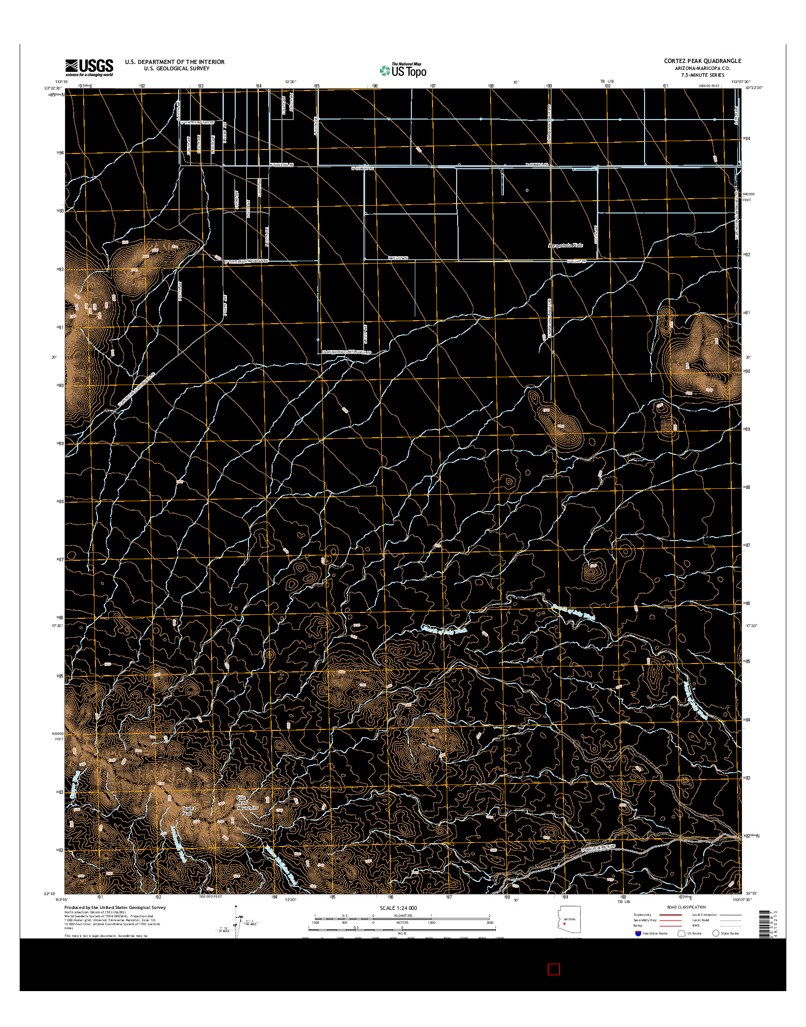 USGS US TOPO 7.5-MINUTE MAP FOR CORTEZ PEAK, AZ 2014