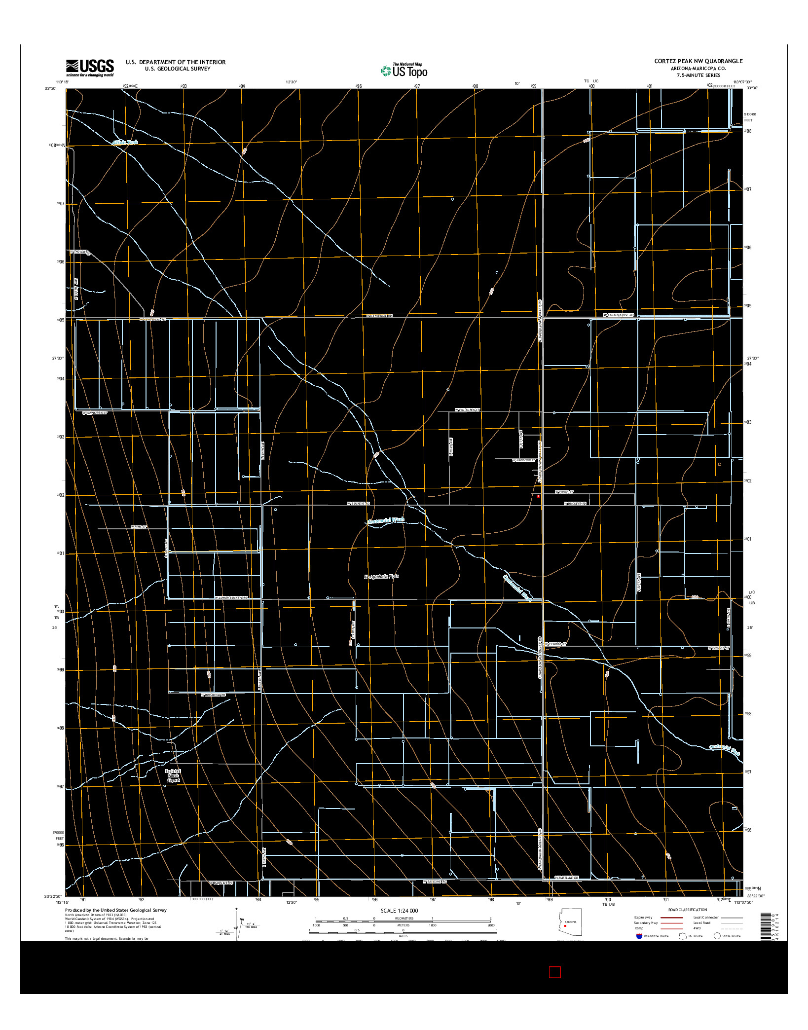 USGS US TOPO 7.5-MINUTE MAP FOR CORTEZ PEAK NW, AZ 2014