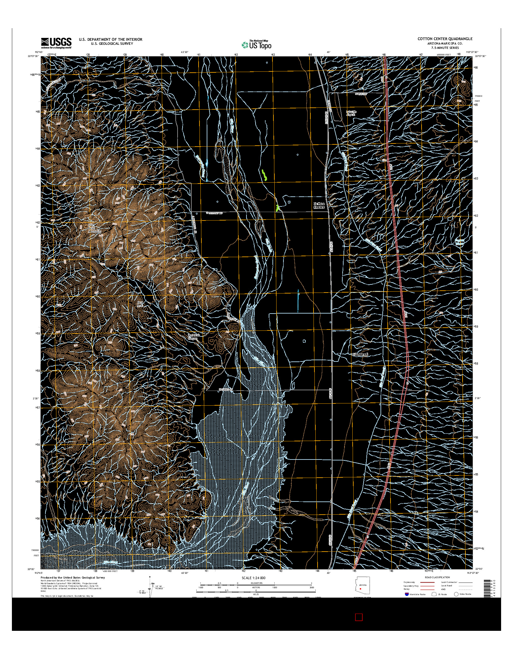 USGS US TOPO 7.5-MINUTE MAP FOR COTTON CENTER, AZ 2014