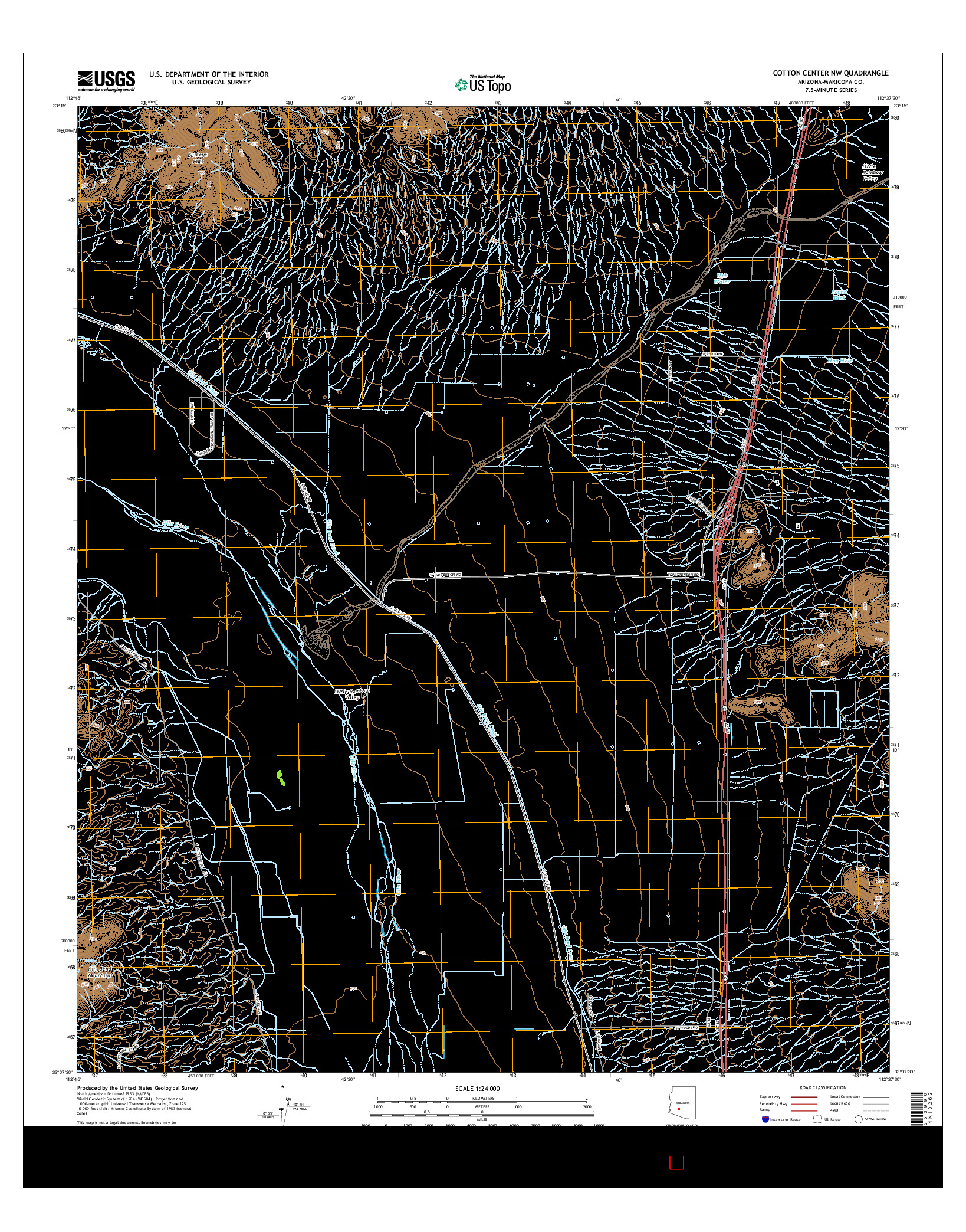 USGS US TOPO 7.5-MINUTE MAP FOR COTTON CENTER NW, AZ 2014