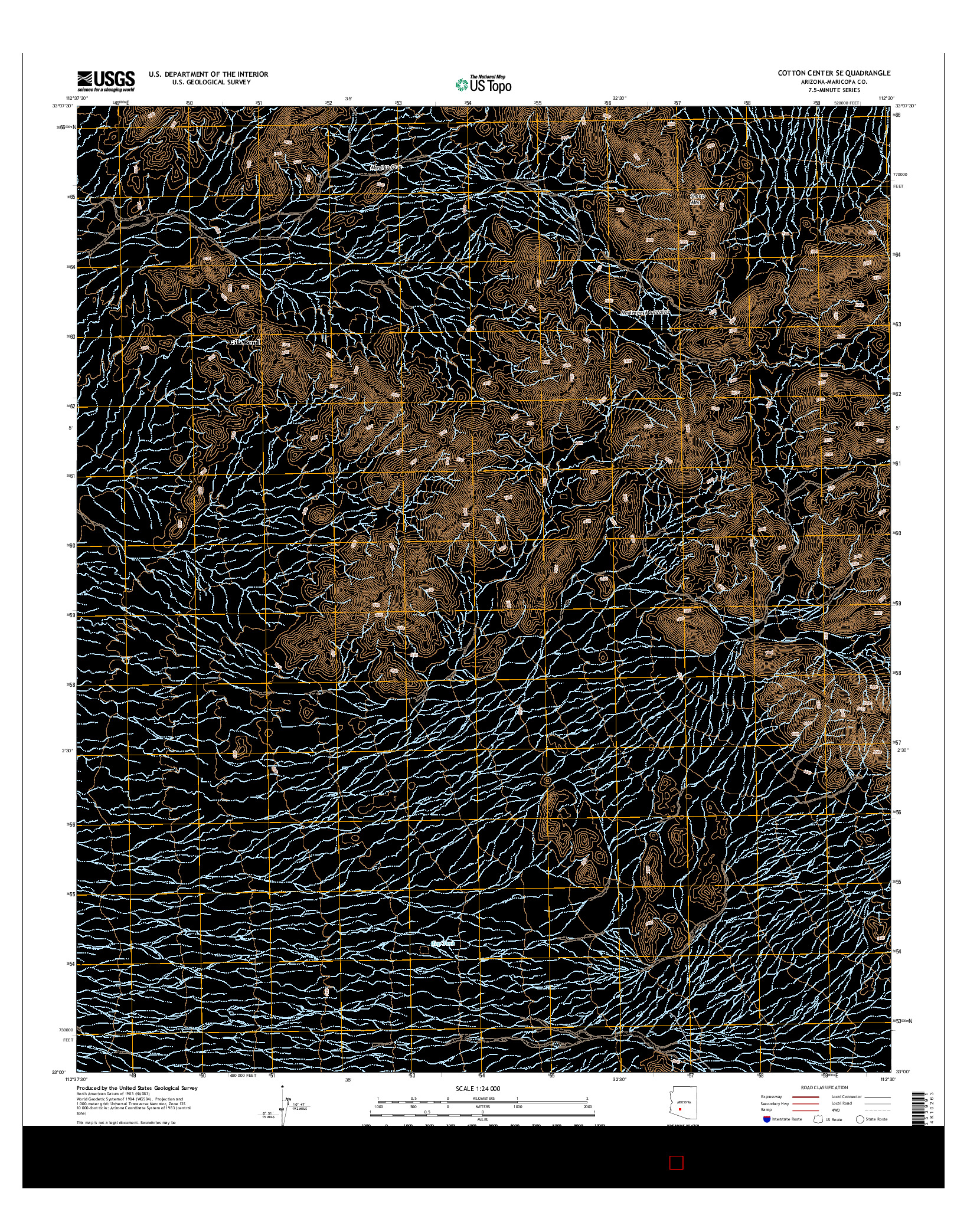 USGS US TOPO 7.5-MINUTE MAP FOR COTTON CENTER SE, AZ 2014